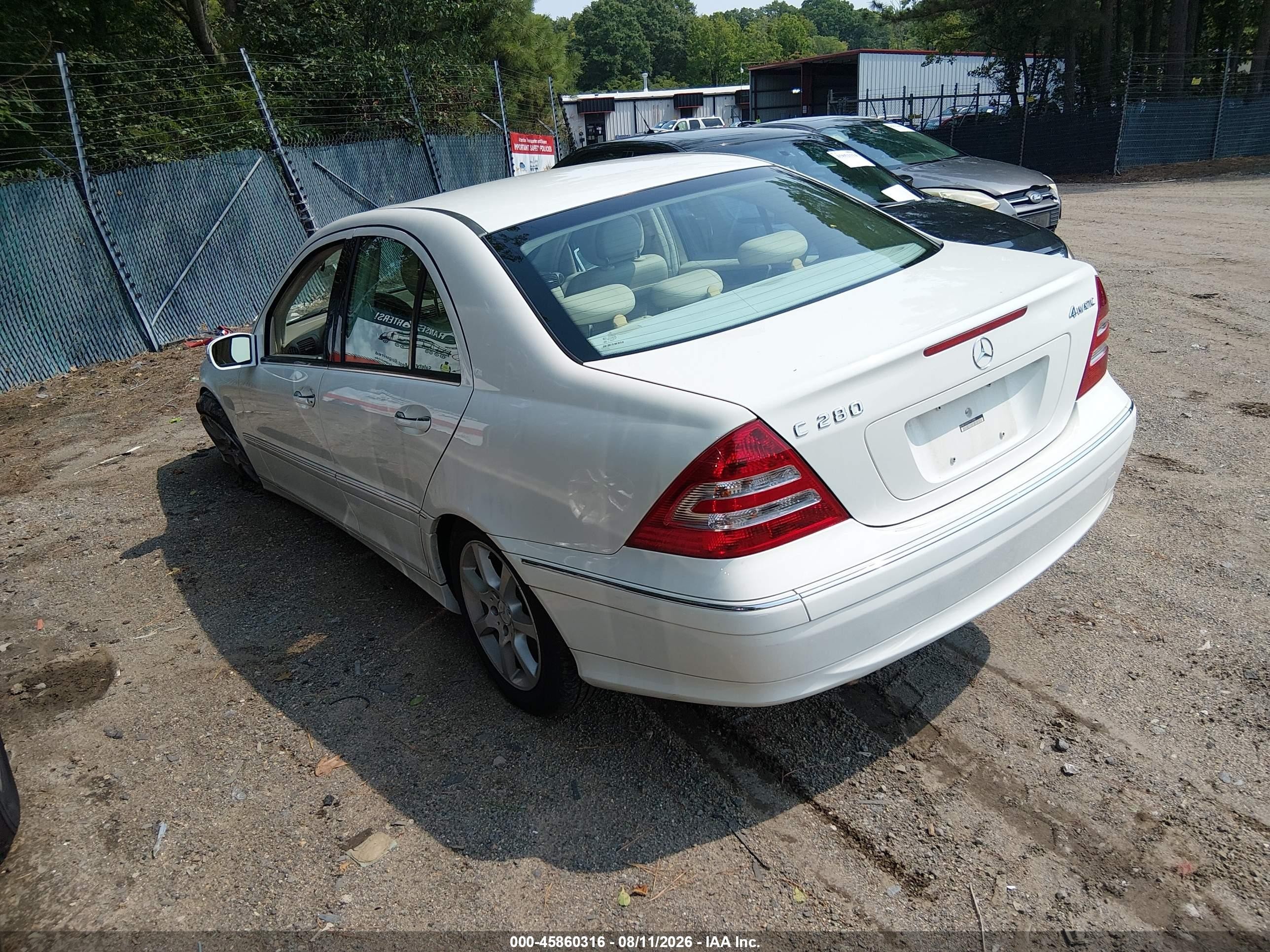 2007 Mercedes-benz C 280 Luxury 4matic White vin: WDBRF92H57F913985