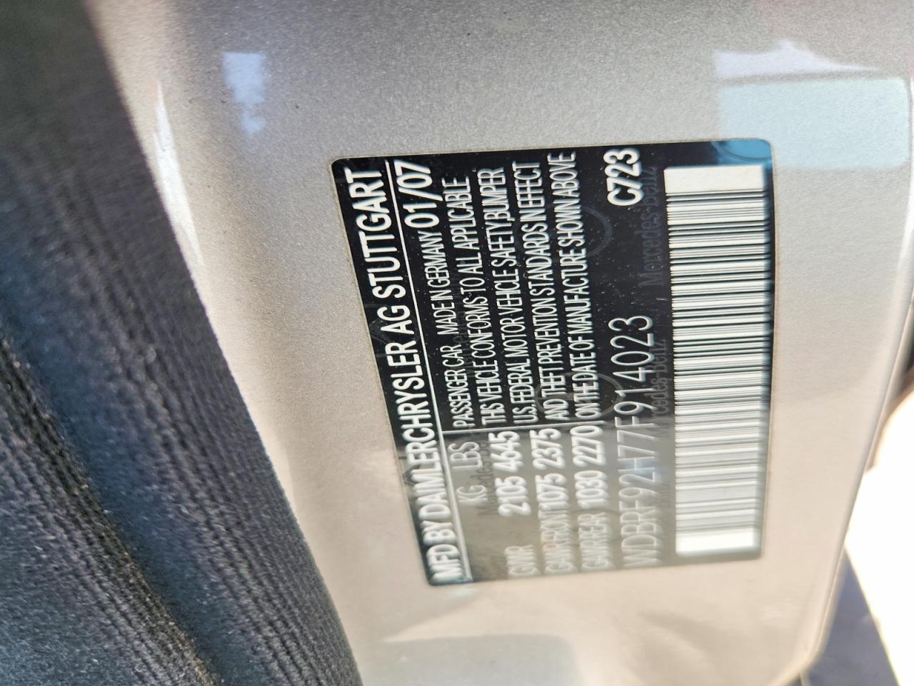 2007 Mercedes-benz C 280 4matic Gray vin: WDBRF92H77F914023
