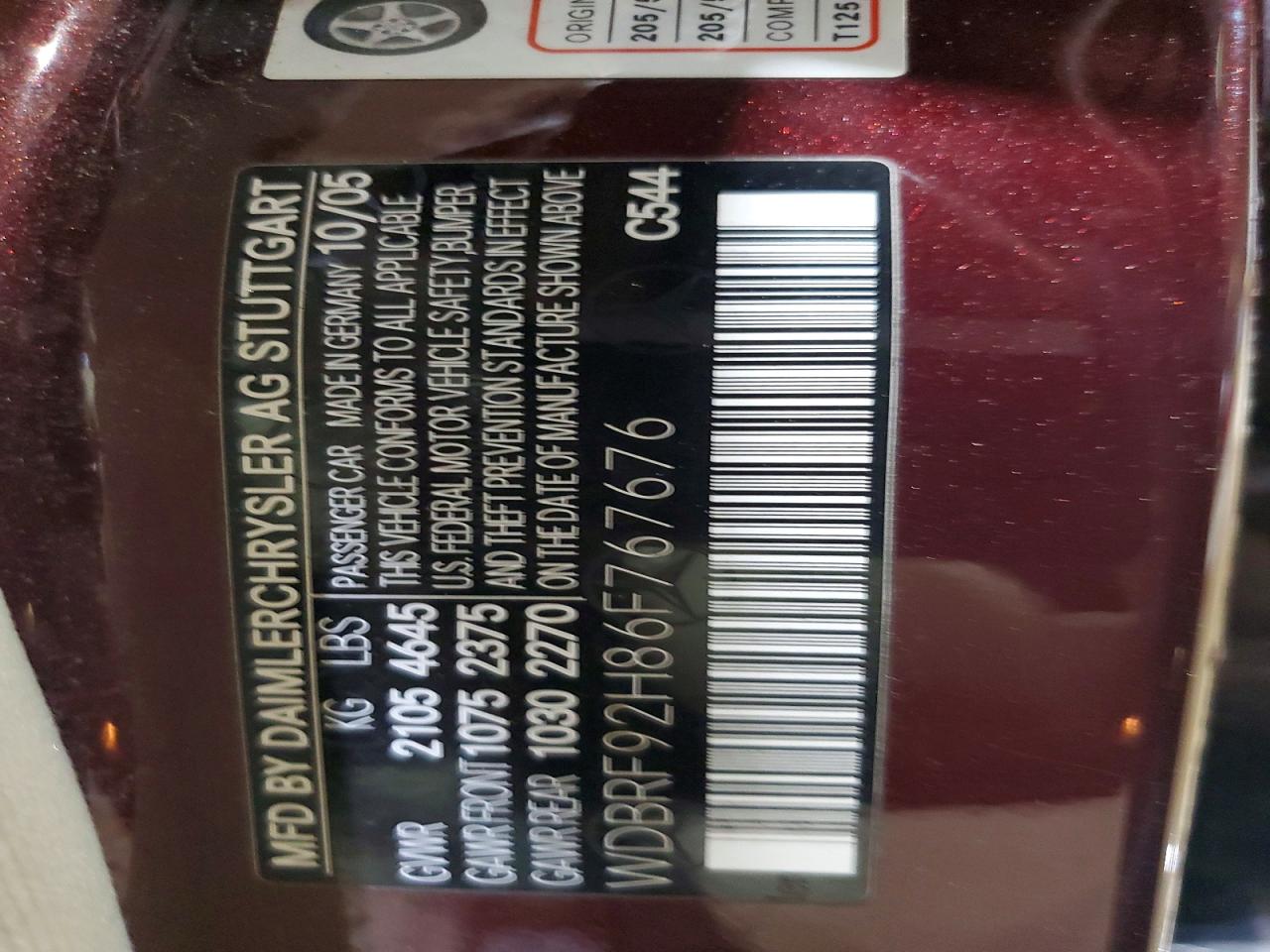 2006 Mercedes-benz C 280 4matic Burgundy vin: WDBRF92H86F767676