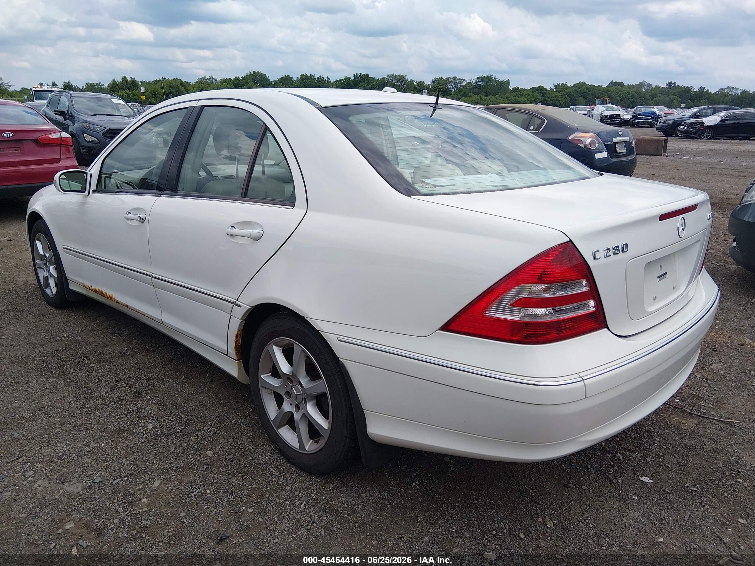 2007 Mercedes-benz C 280 Luxury 4matic White vin: WDBRF92H97F865956