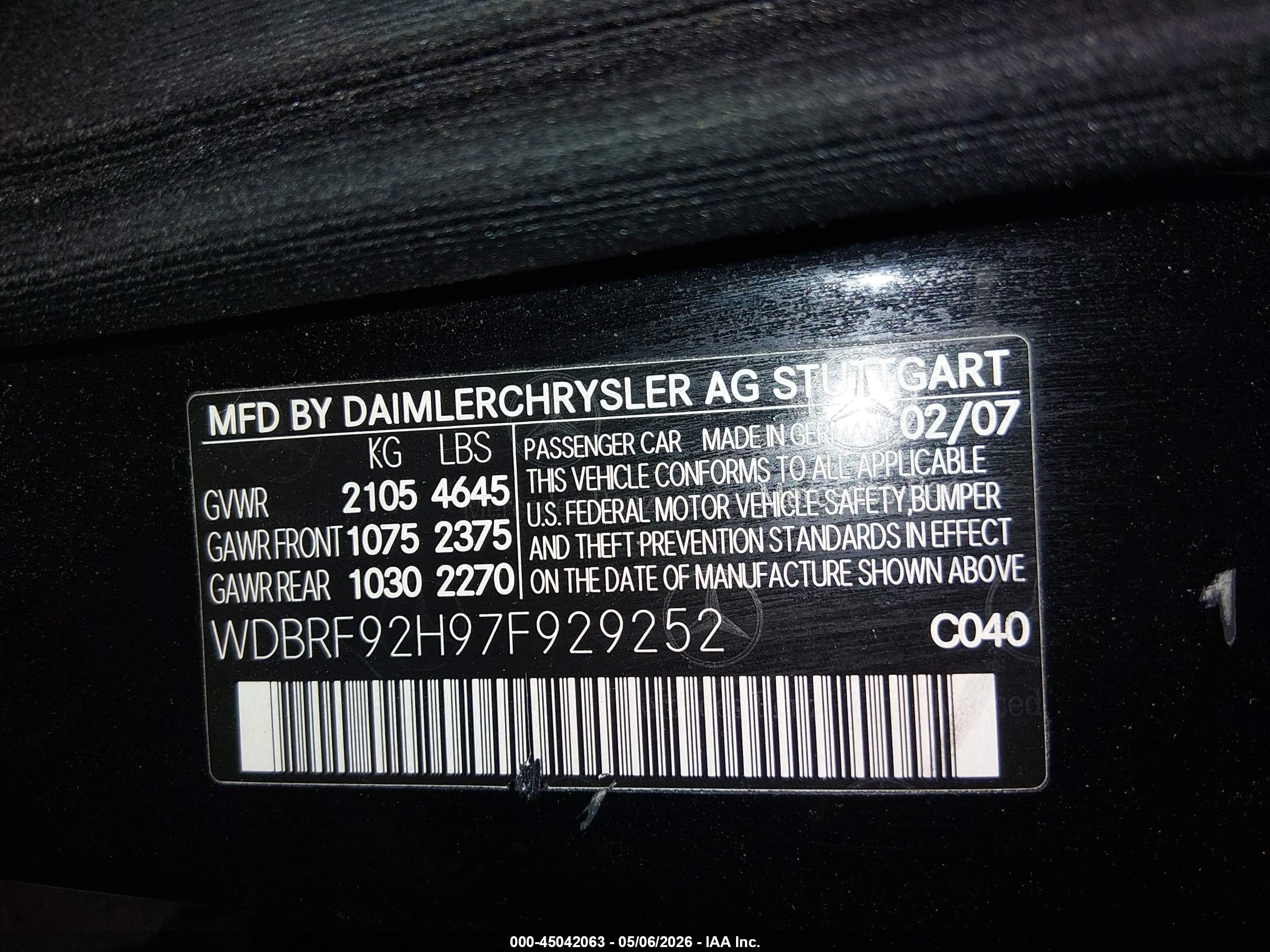 2007 Mercedes-benz C 280 Luxury 4matic Black vin: WDBRF92H97F929252