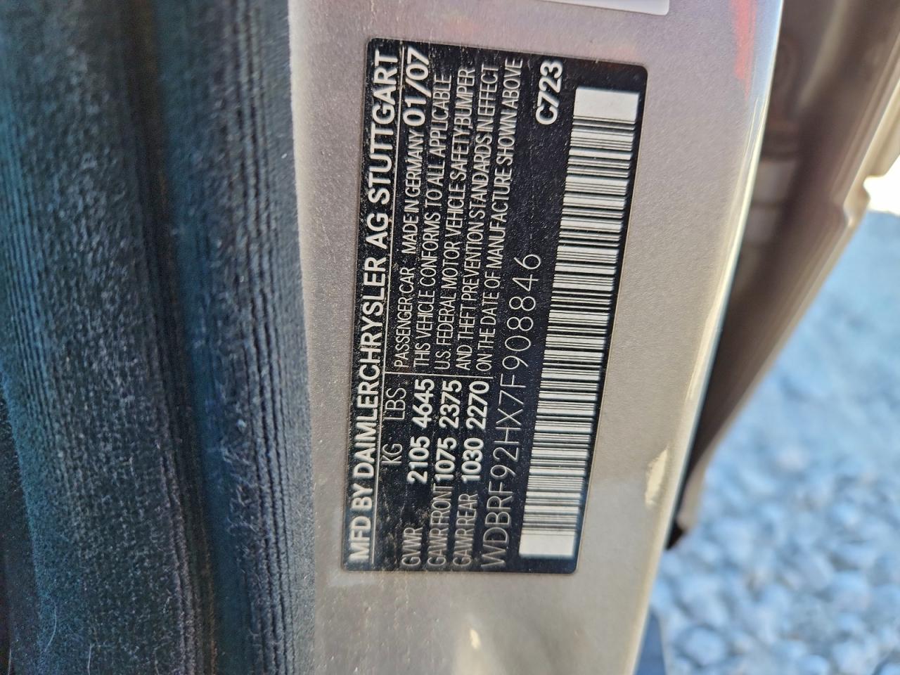 2007 Mercedes-benz C 280 4matic Silver vin: WDBRF92HX7F908846