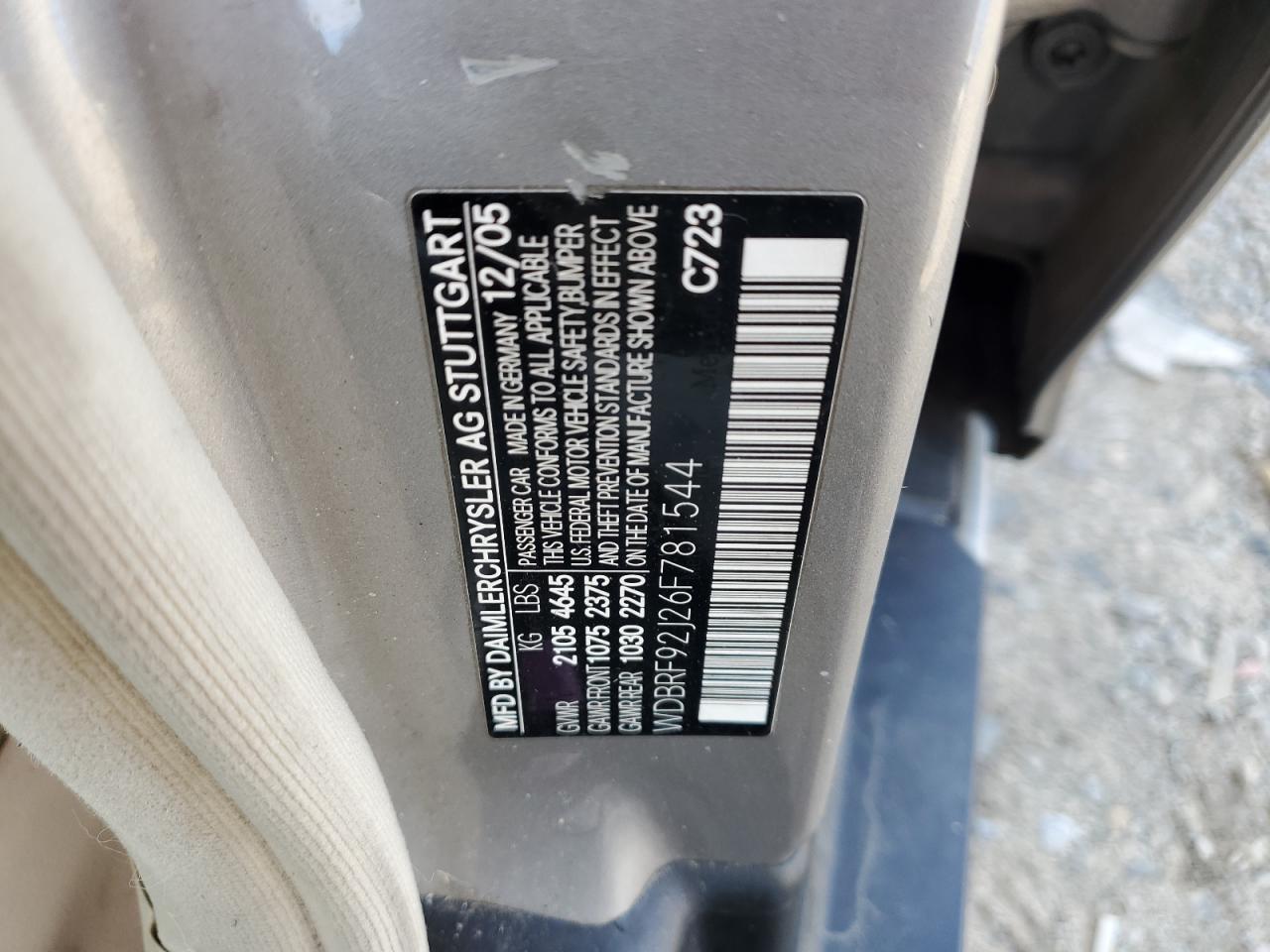 2006 Mercedes-benz C 280 4matic Gray vin: WDBRF92J26F781544