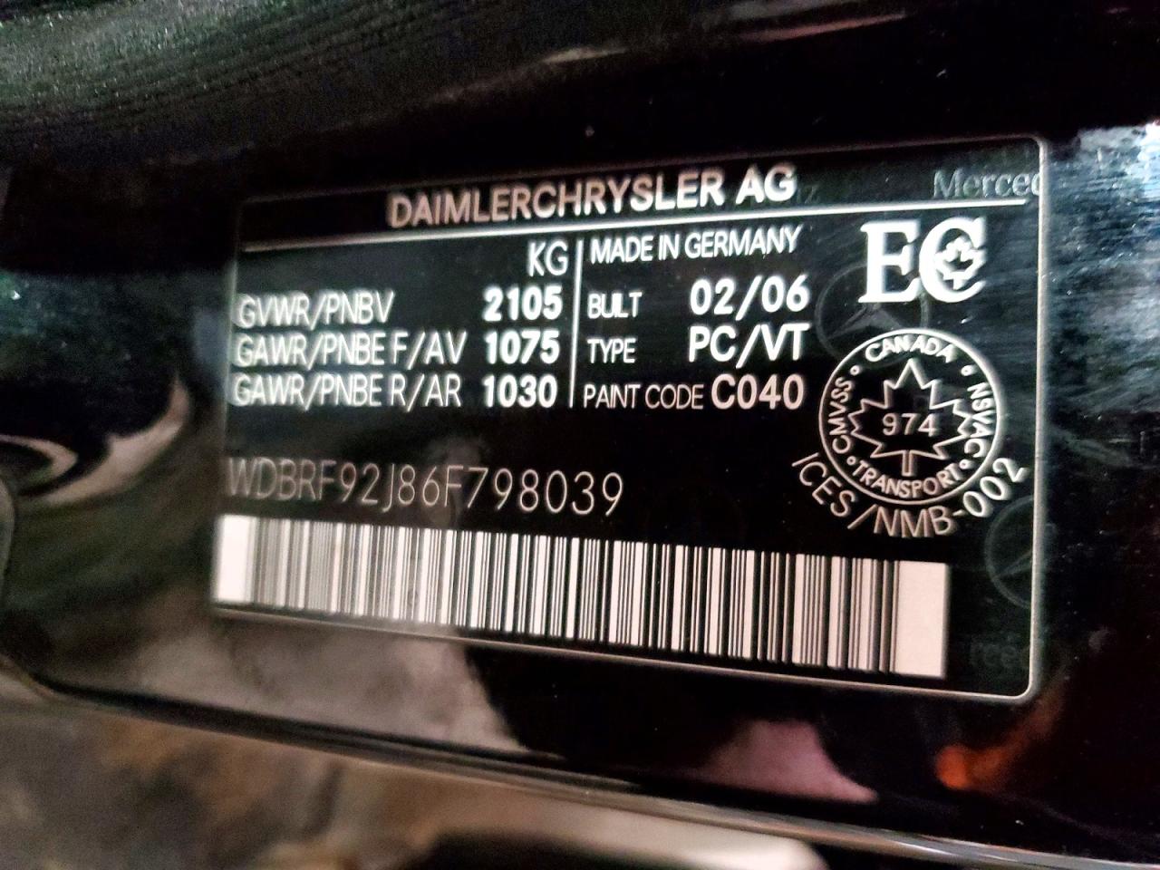 2006 Mercedes-benz C 280 4matic Black vin: WDBRF92J86F798039