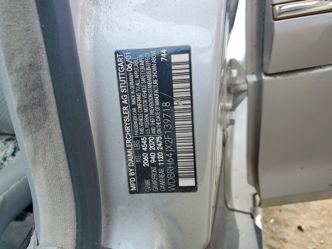 2002 Mercedes-benz C 320 Silver vin: WDBRH64JX2F139718