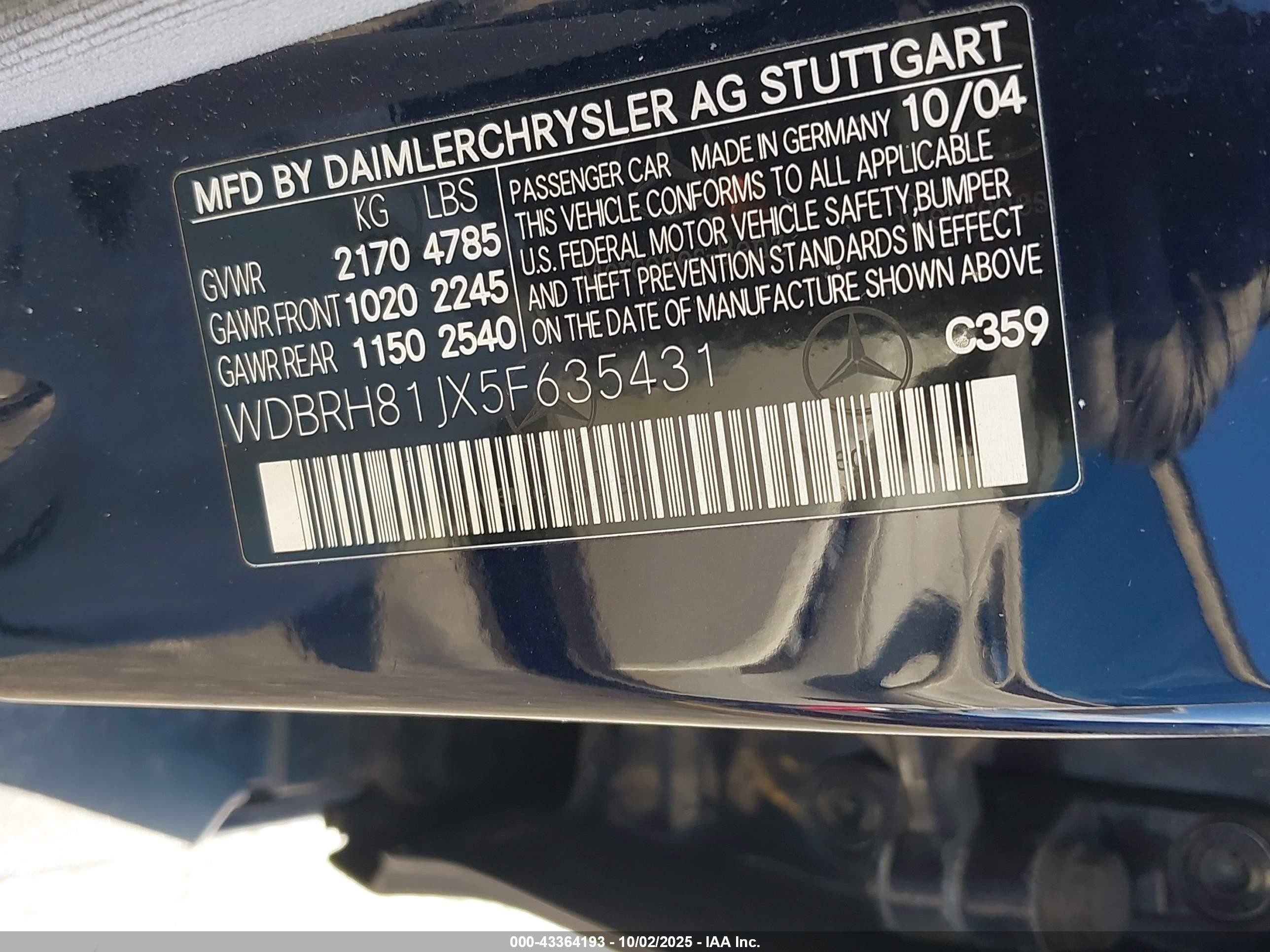 2005 Mercedes-benz C 240 Luxury 4matic Dark Blue vin: WDBRH81JX5F635431