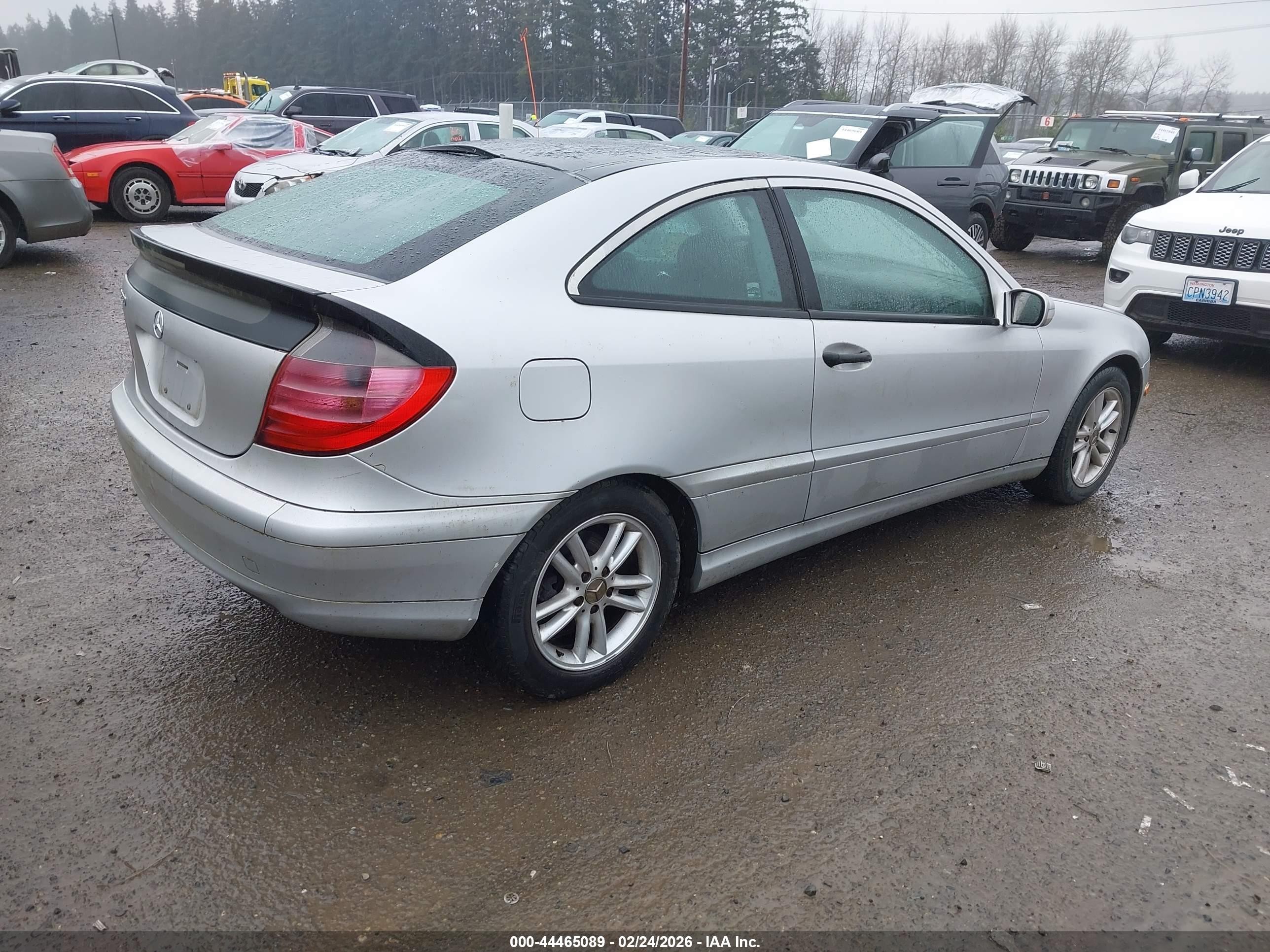 2003 Mercedes-benz C 230k Sport Coupe Silver vin: WDBRN40J03A425384