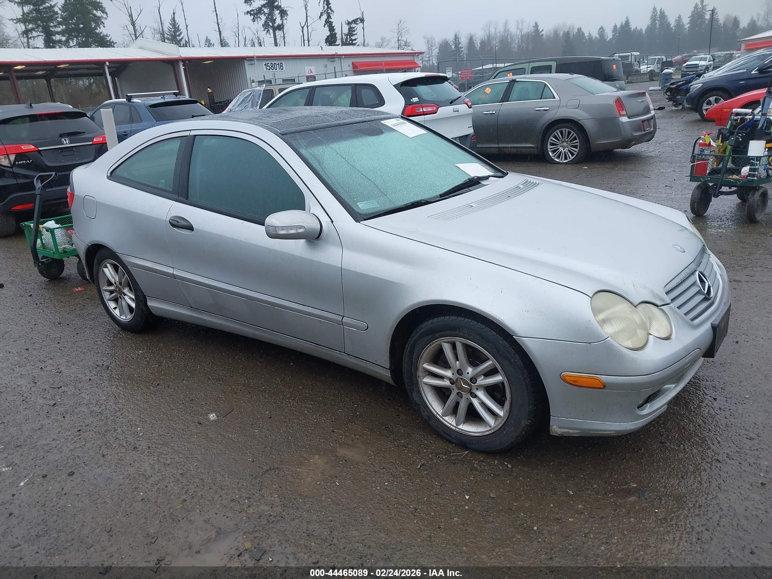 2003 Mercedes-benz C 230k Sport Coupe Silver vin: WDBRN40J03A425384