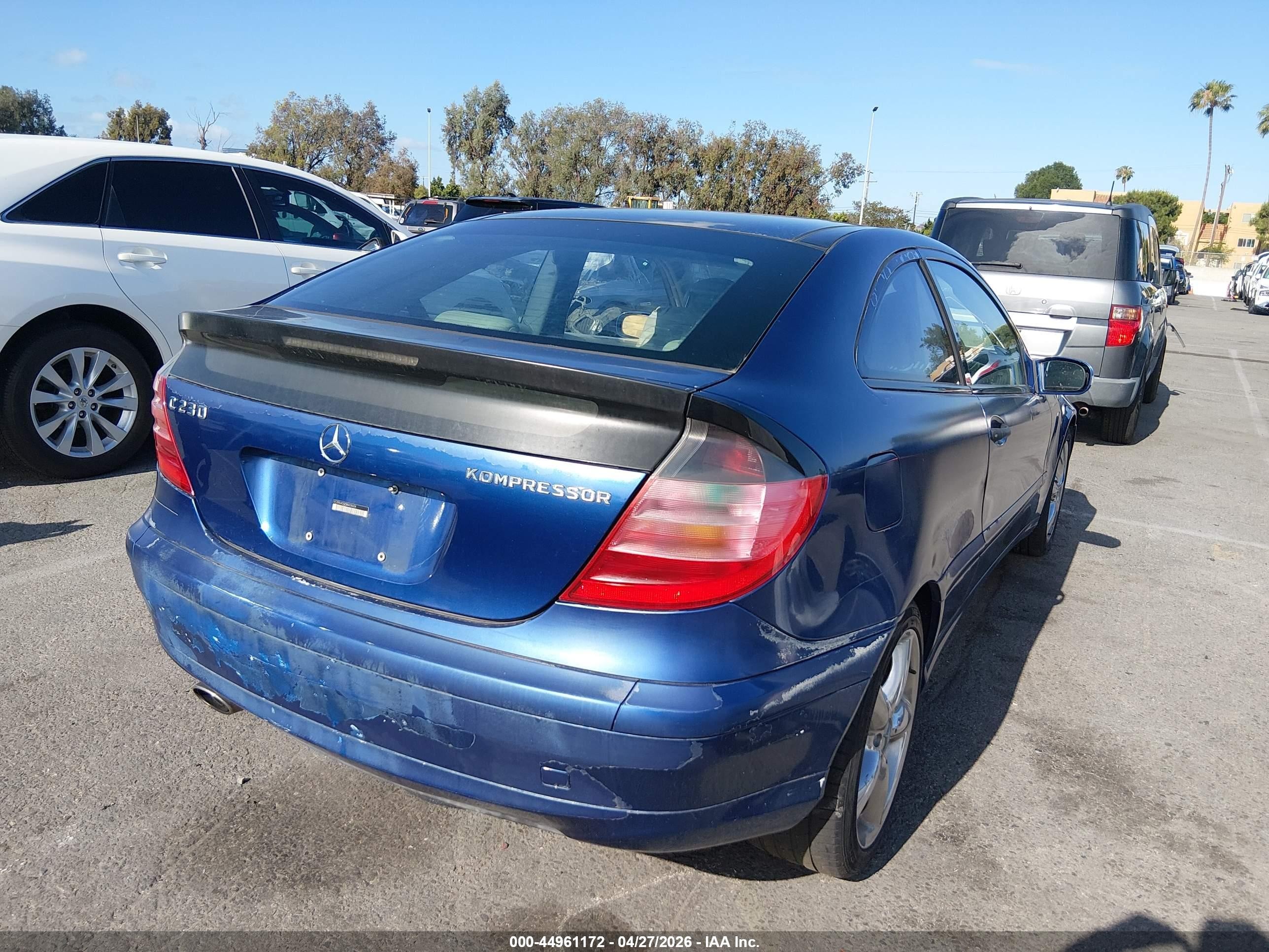 2003 Mercedes-benz C 230 Kompressor Sport Синий vin: WDBRN40J23A408604