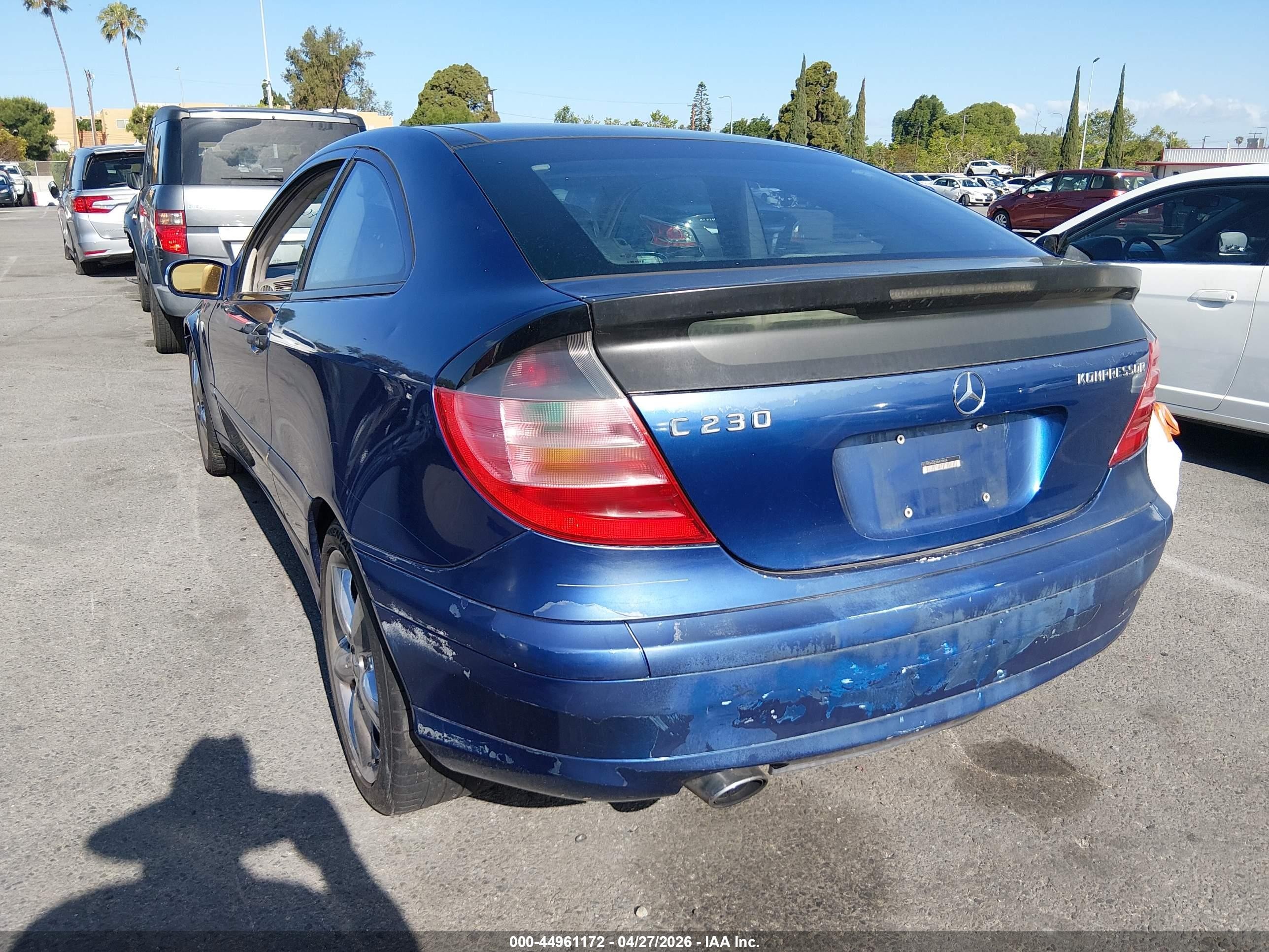 2003 Mercedes-benz C 230 Kompressor Sport Синий vin: WDBRN40J23A408604
