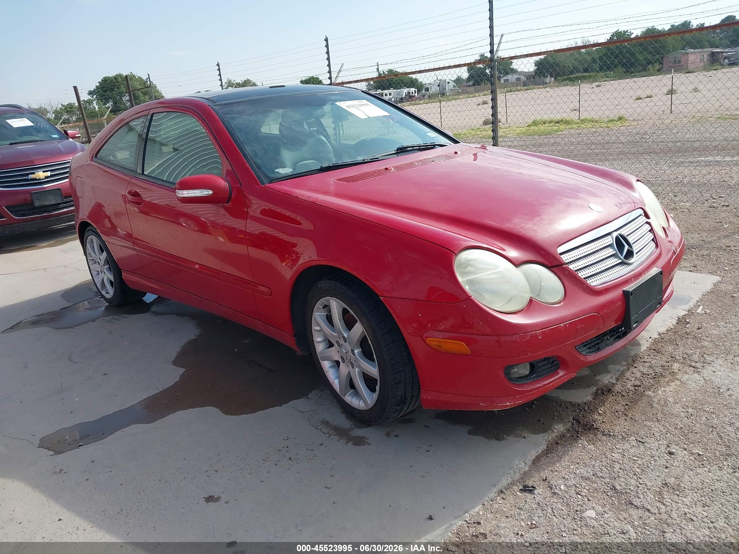2005 Mercedes-benz C 230 Kompressor Sport Red vin: WDBRN40J35A649476