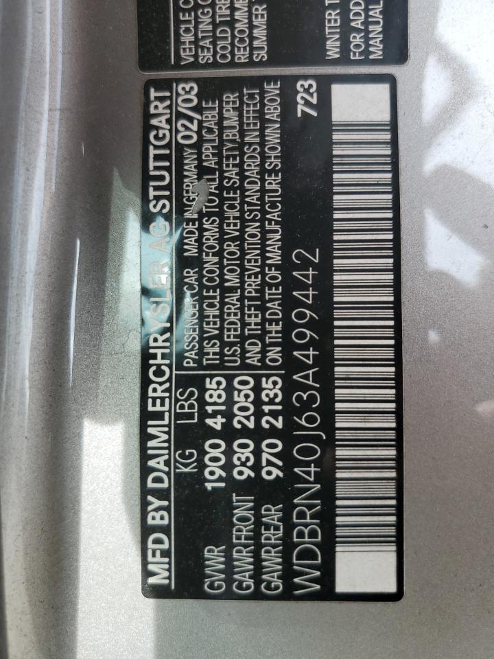 2003 Mercedes-benz C 230k Sport Coupe Silver vin: WDBRN40J63A499442