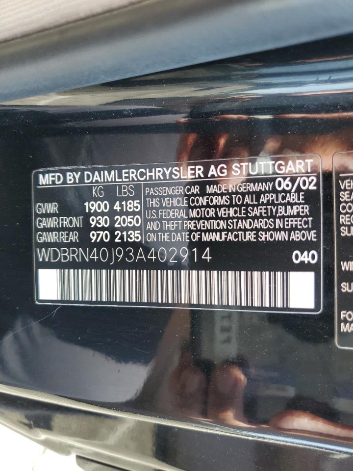 2003 Mercedes-benz C 230k Sport Coupe Black vin: WDBRN40J93A402914