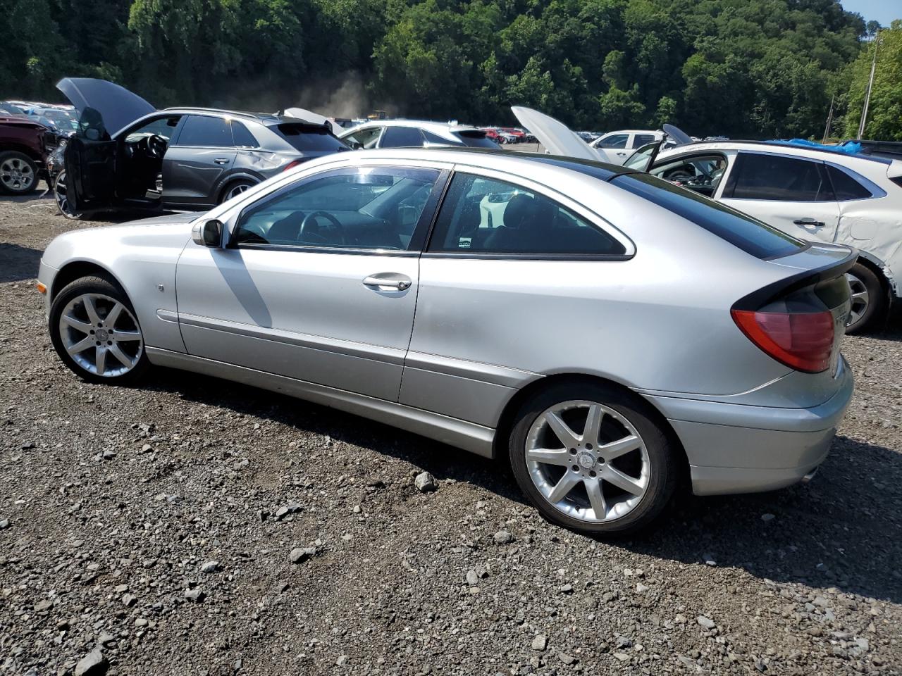 2004 Mercedes-benz C 230k Sport Coupe Silver vin: WDBRN40J94A548568
