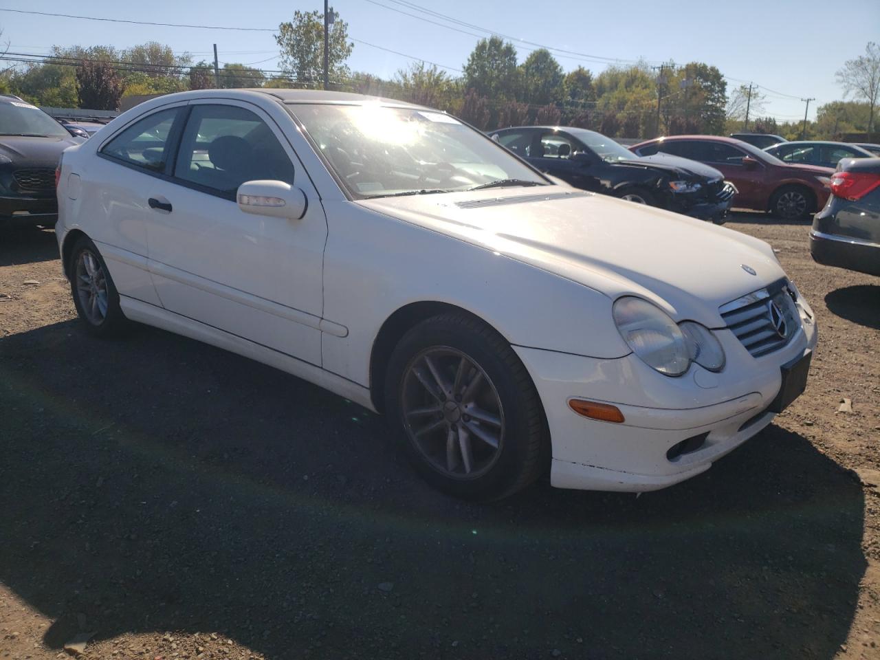 2002 Mercedes-benz C 230k Sport Coupe Белый vin: WDBRN47J02A357463