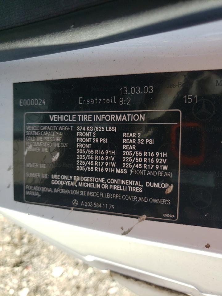 2002 Mercedes-benz C 230k Sport Coupe Белый vin: WDBRN47J02A357463