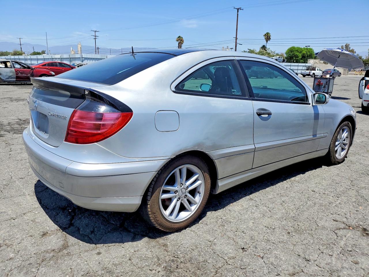 2002 Mercedes-benz C 230k Sport Coupe Silver vin: WDBRN47J12A175819