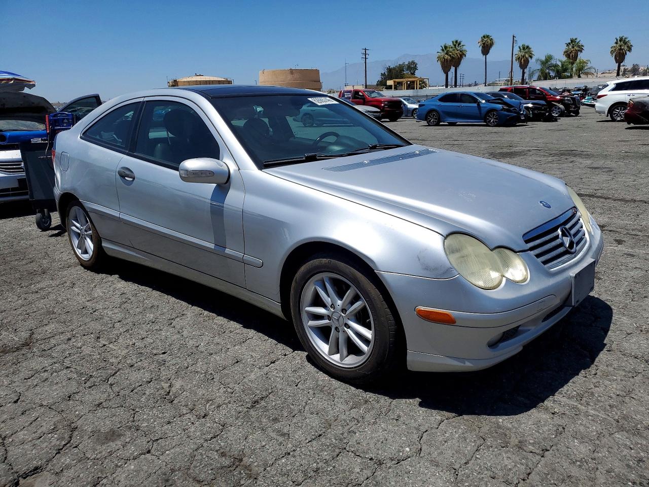 2002 Mercedes-benz C 230k Sport Coupe Silver vin: WDBRN47J12A175819