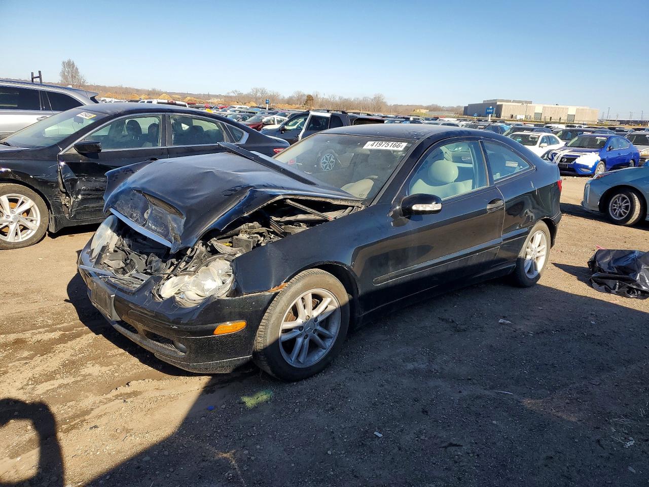 2002 Mercedes-benz C 230k Sport Coupe Black vin: WDBRN47J32A329026