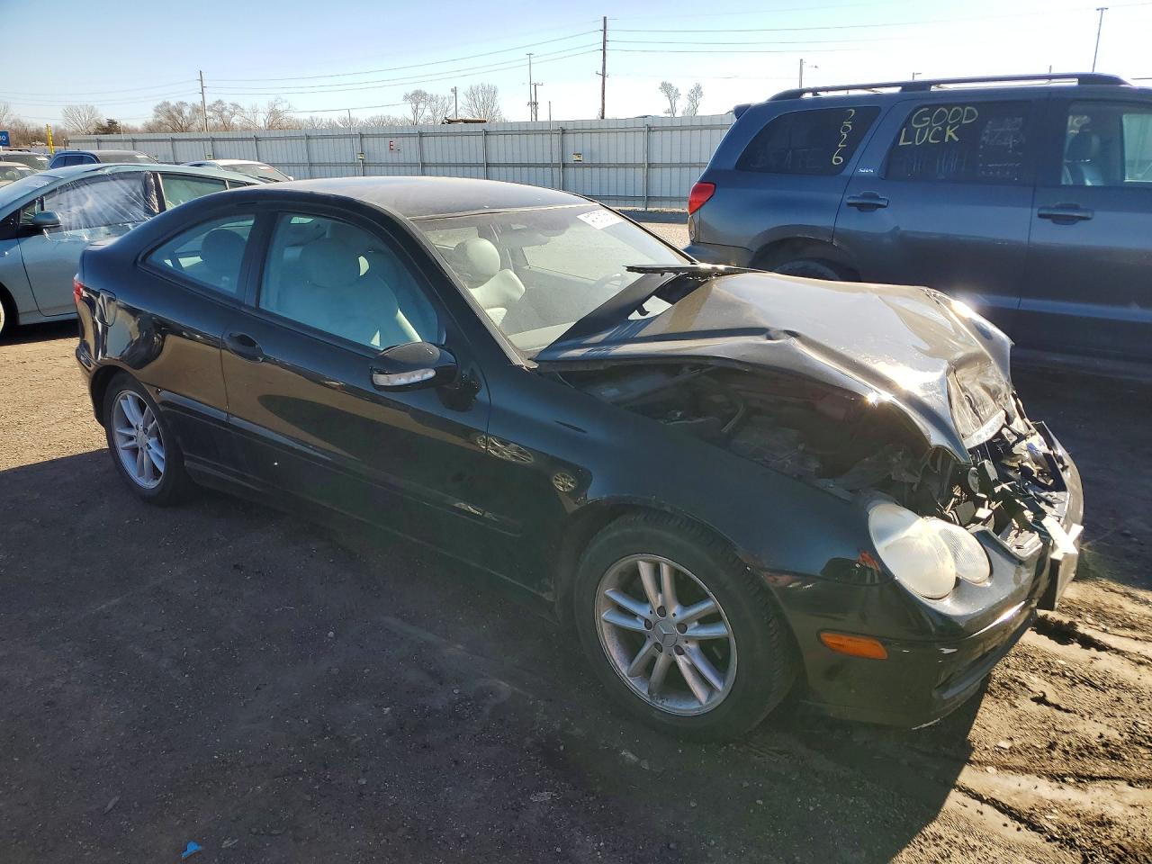 2002 Mercedes-benz C 230k Sport Coupe Black vin: WDBRN47J32A329026