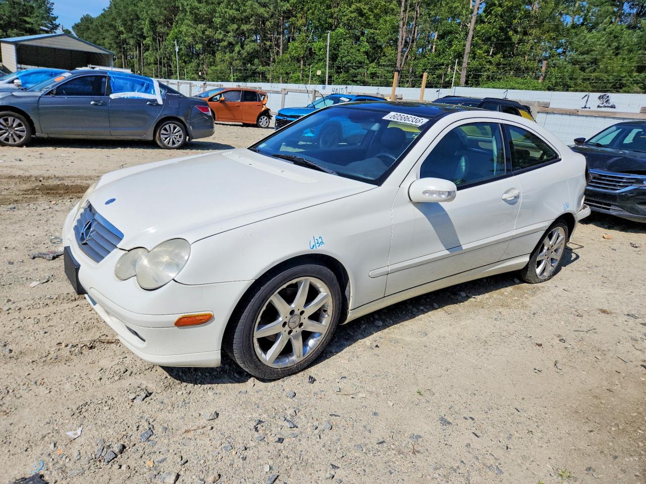 2002 Mercedes-benz C 230k Sport Coupe Белый vin: WDBRN47J32A370627