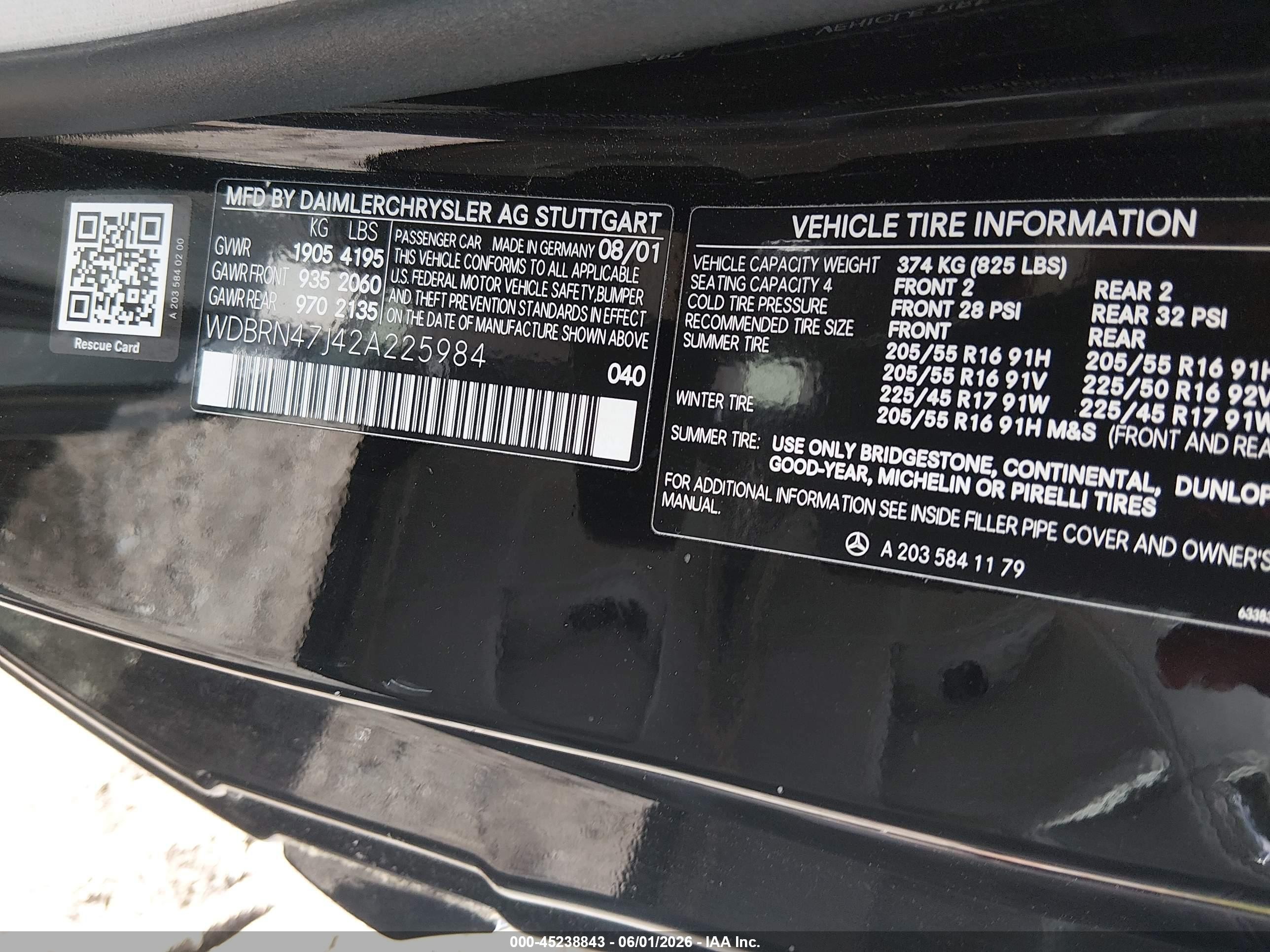 2002 Mercedes-benz C 230   Black vin: WDBRN47J42A225984