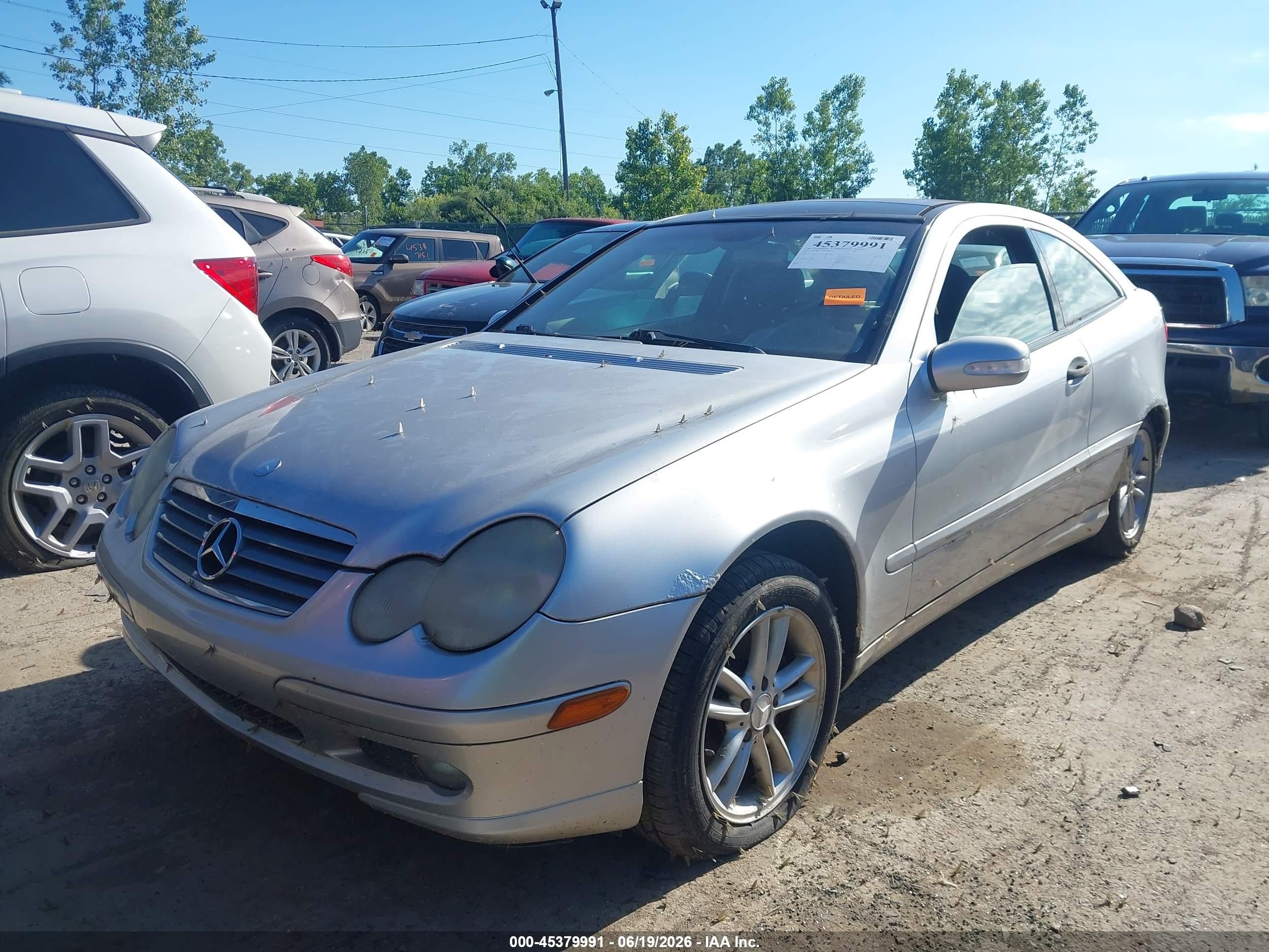 2002 Mercedes-benz C 230k Sport Coupe Silver vin: WDBRN47J52A303236
