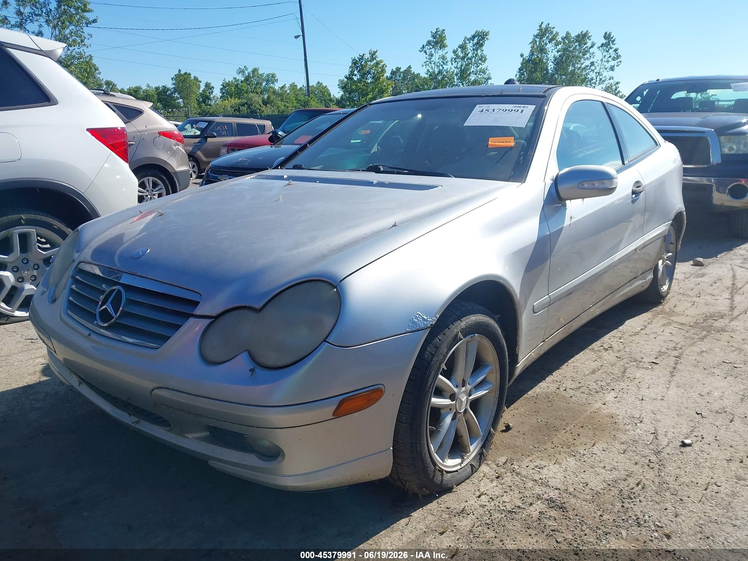 2002 Mercedes-benz C 230k Sport Coupe Silver vin: WDBRN47J52A303236