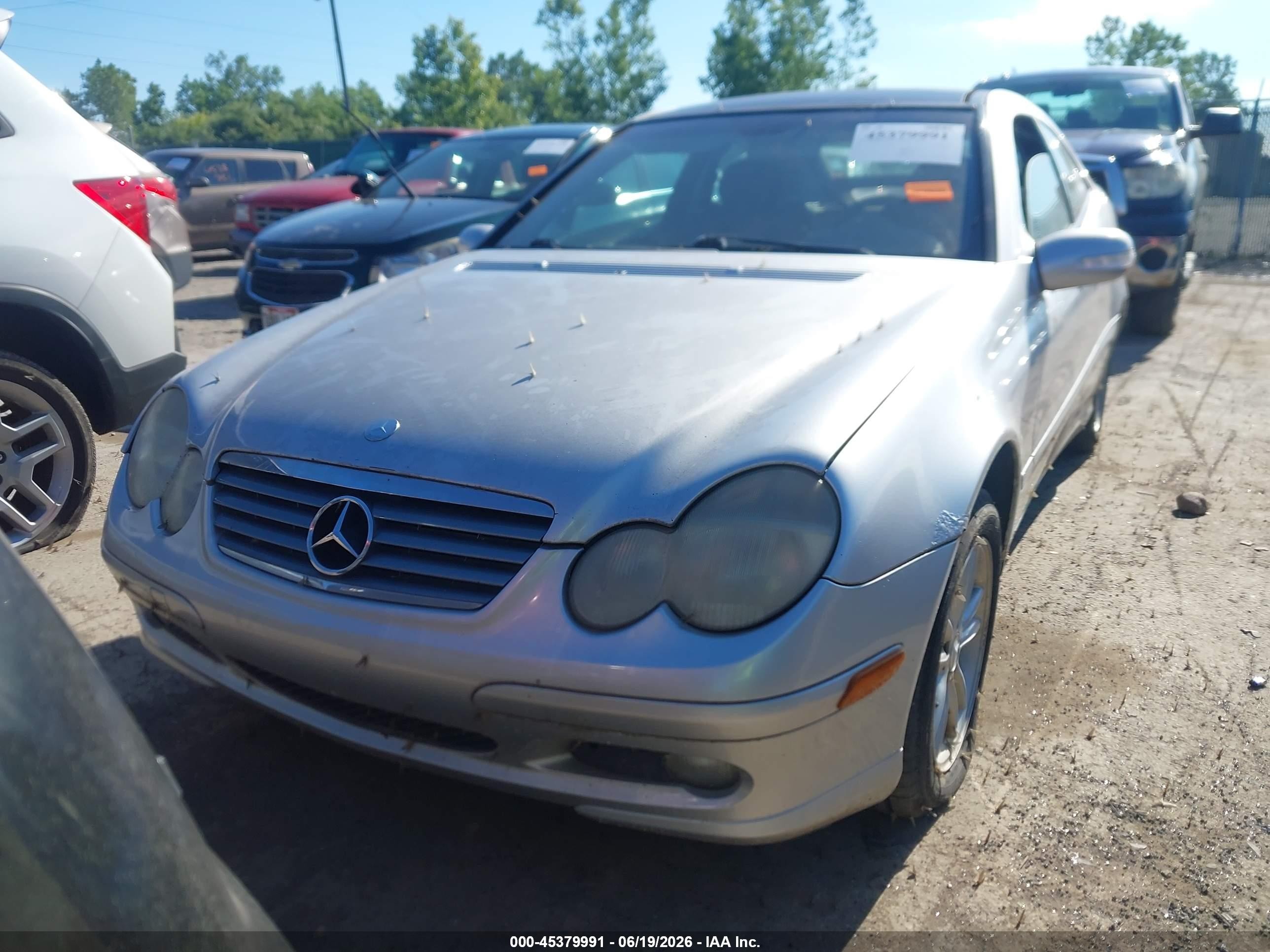 2002 Mercedes-benz C 230k Sport Coupe Silver vin: WDBRN47J52A303236