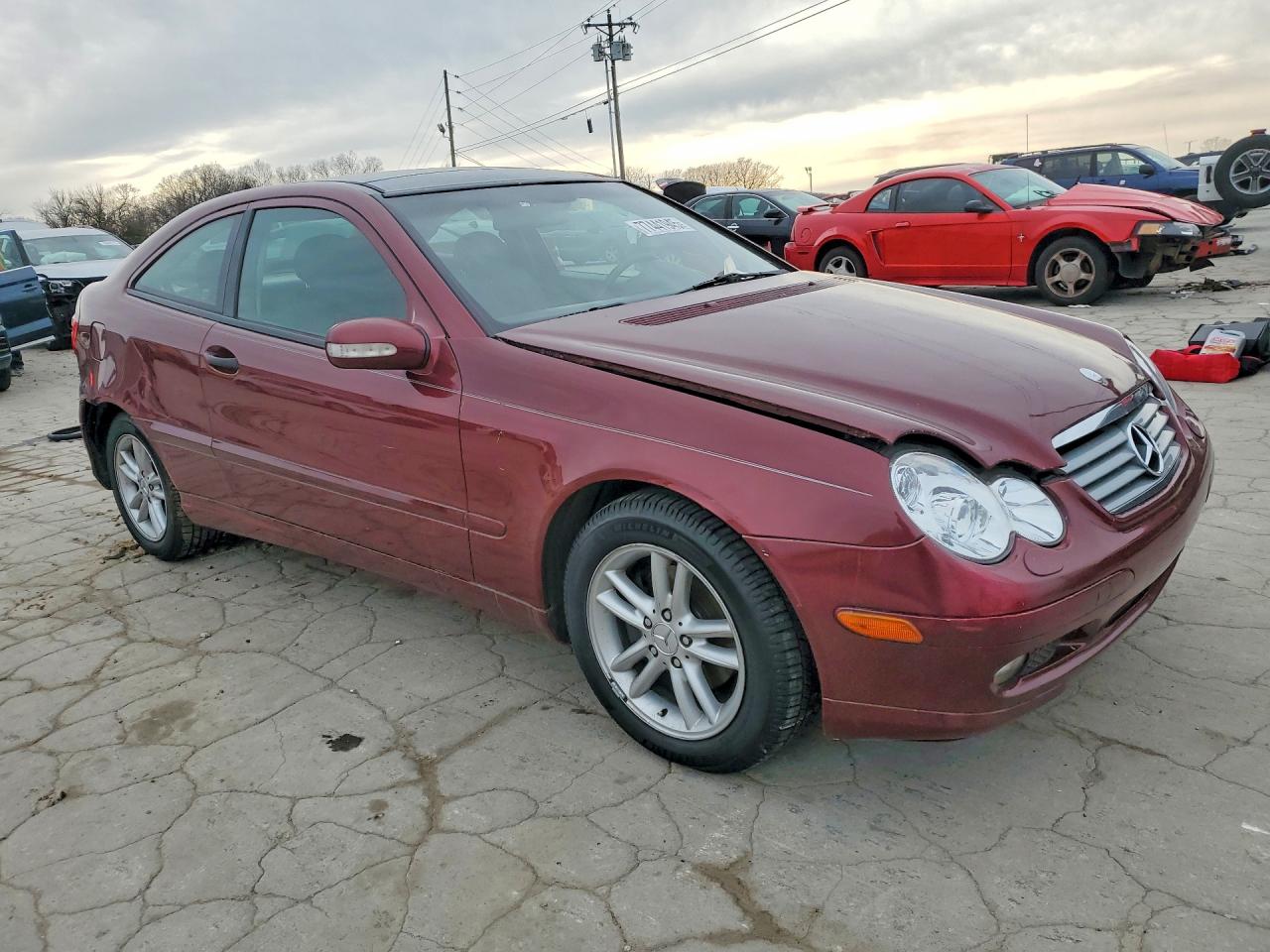 2002 Mercedes-benz C 230k Sport Coupe Maroon vin: WDBRN47J82A360790
