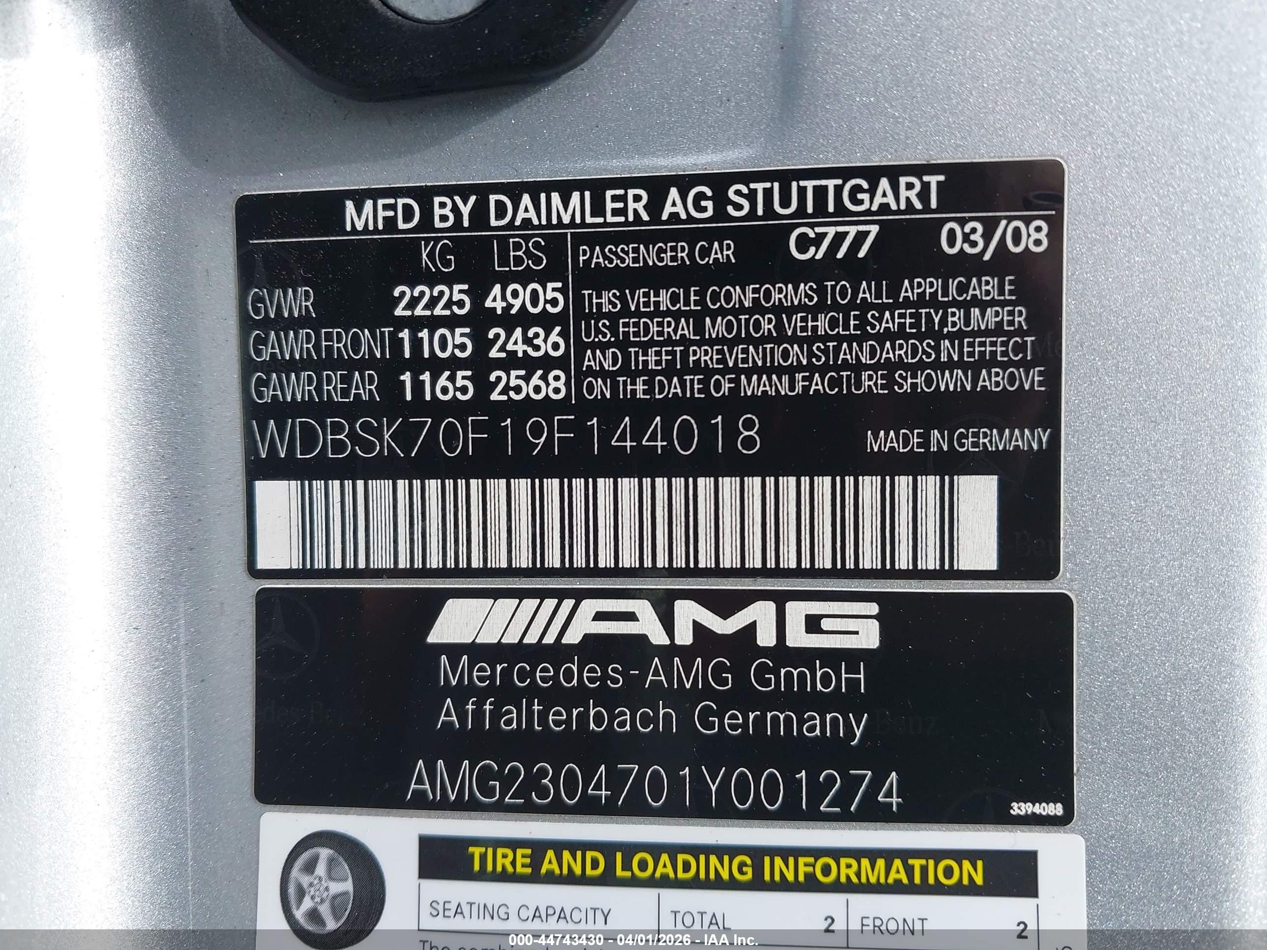 2009 Mercedes-benz Sl 63 Amg   Silver vin: WDBSK70F19F144018