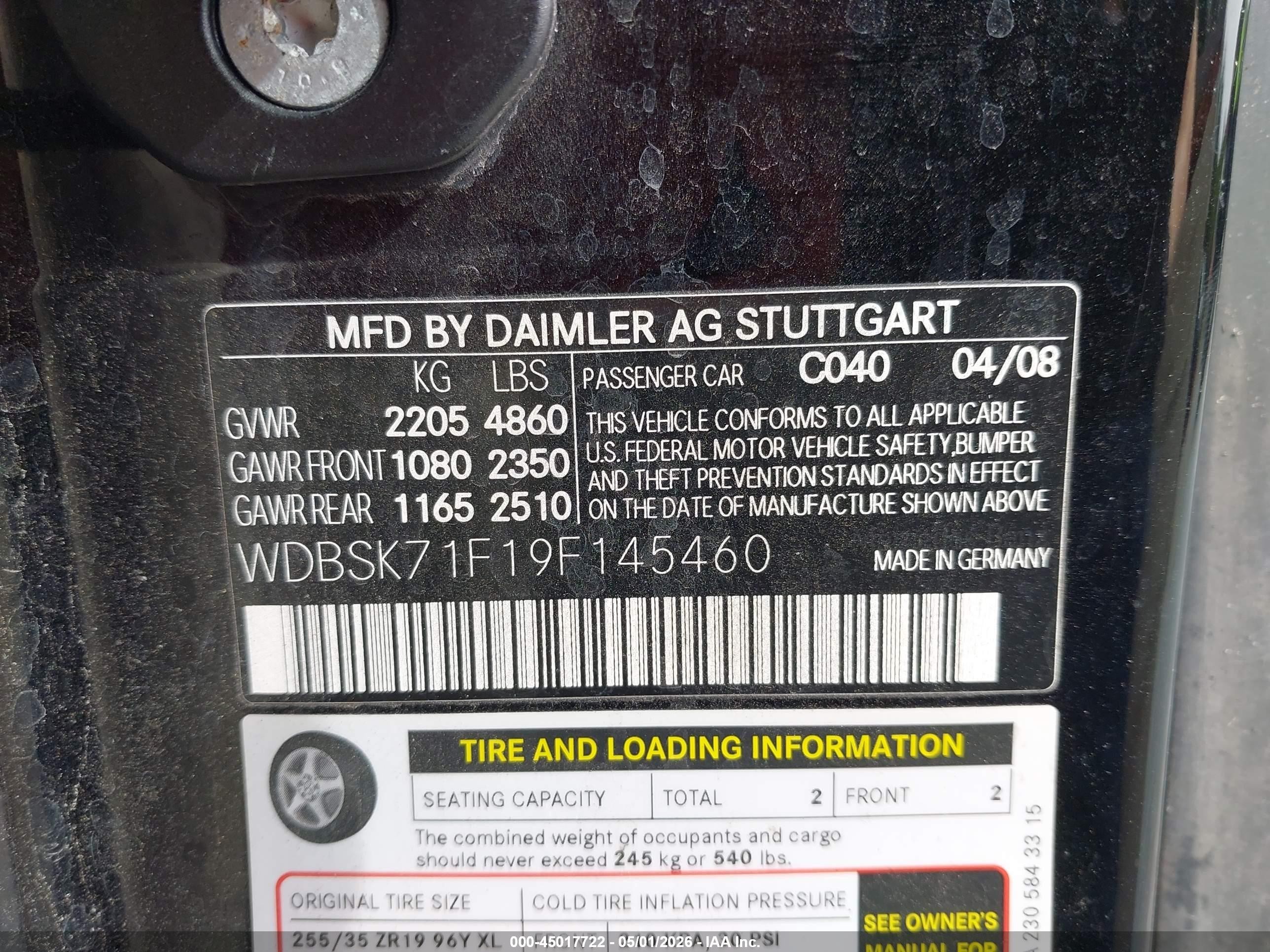 2009 Mercedes-benz Sl 550   Черный vin: WDBSK71F19F145460