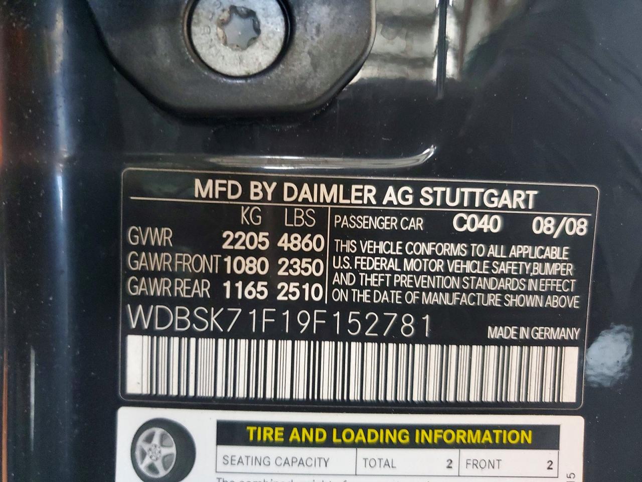 2009 Mercedes-benz Sl 550 Black vin: WDBSK71F19F152781