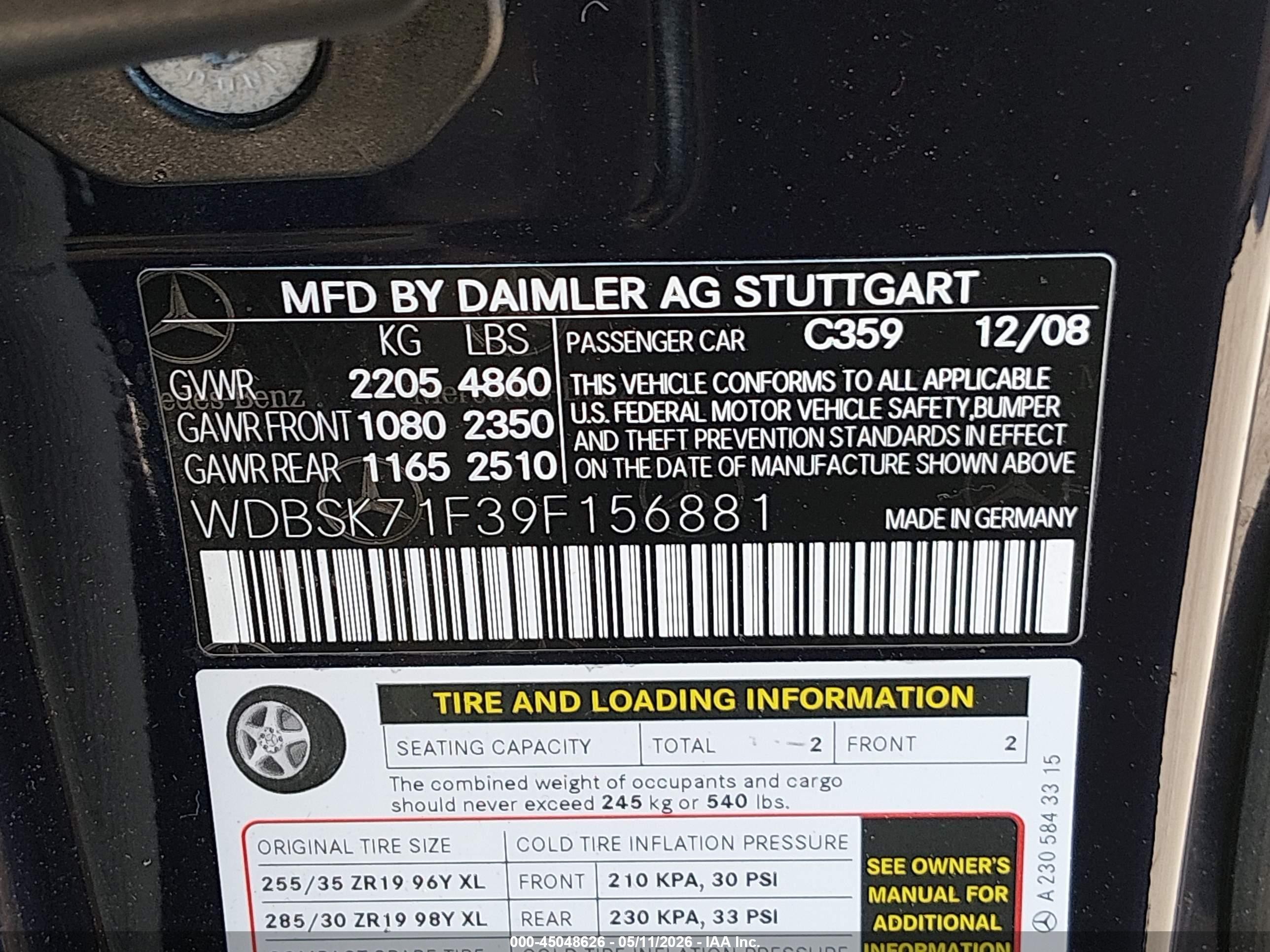 2009 Mercedes-benz Sl 550   Синий vin: WDBSK71F39F156881