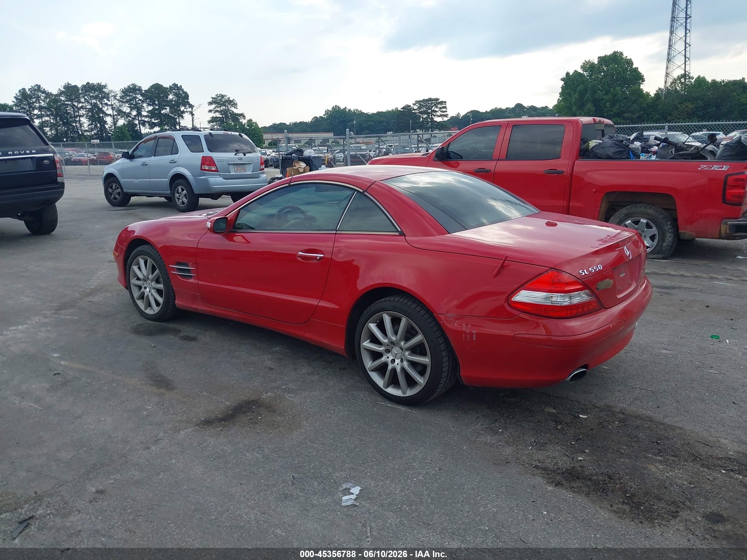 2007 Mercedes-benz Sl 550   Red vin: WDBSK71F47F124390