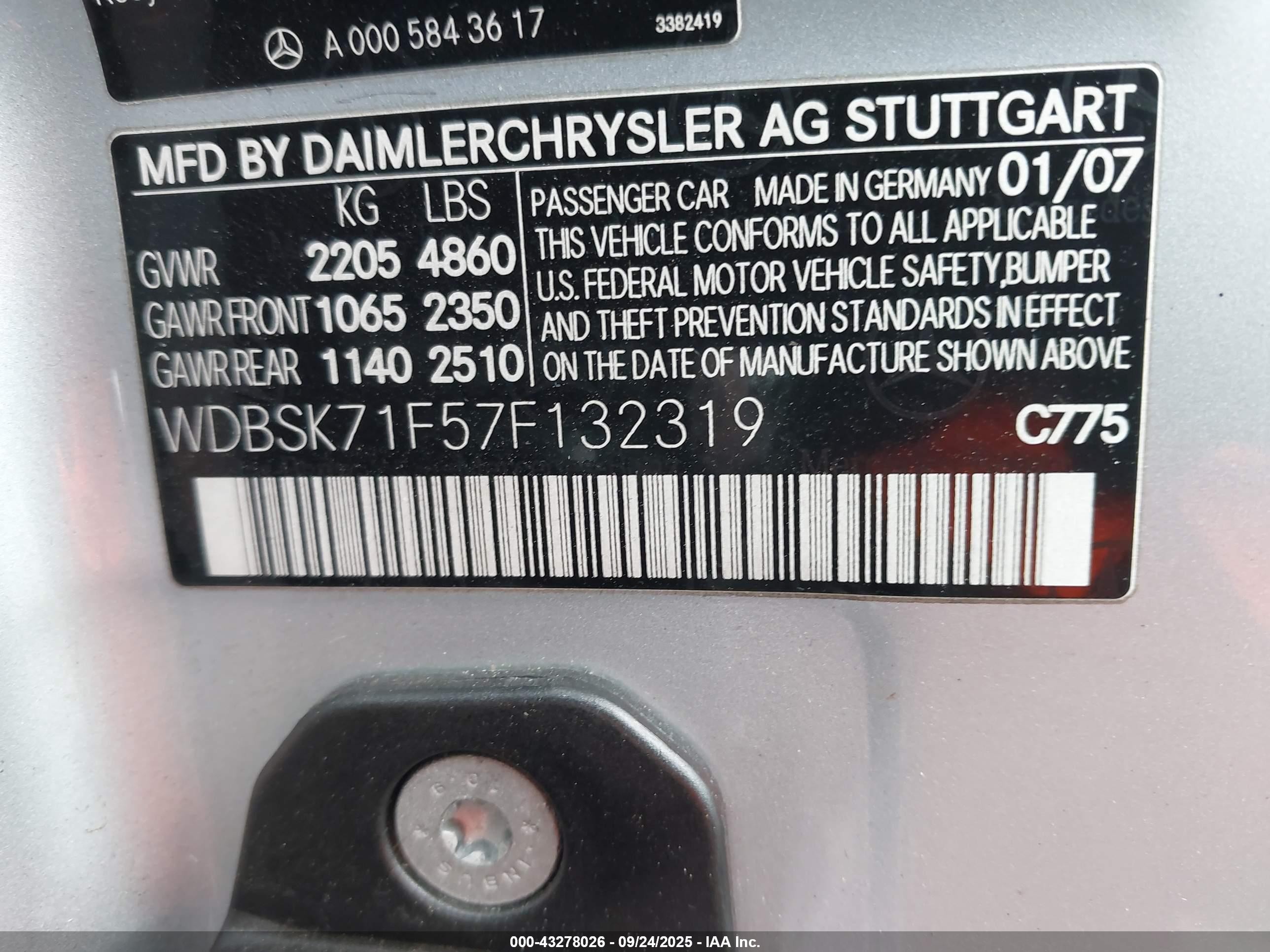 2007 Mercedes-benz Sl 550   Серебряный vin: WDBSK71F57F132319