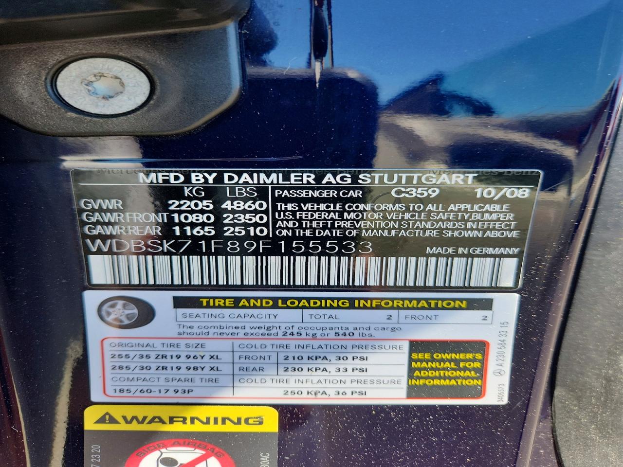 2009 Mercedes-benz Sl 550 Синий vin: WDBSK71F89F155533