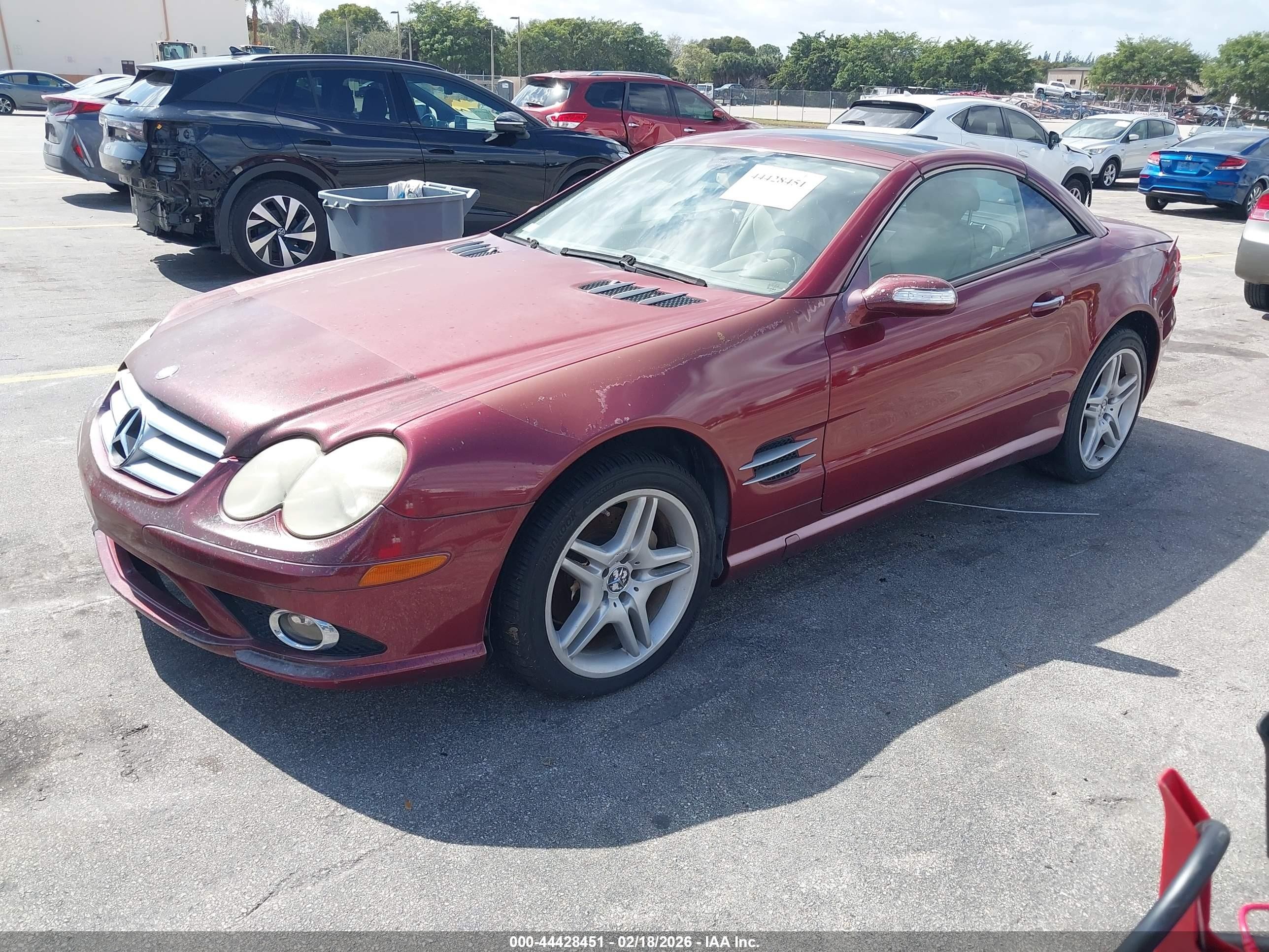 2007 Mercedes-benz Sl 550   Бордовый vin: WDBSK71FX7F128217