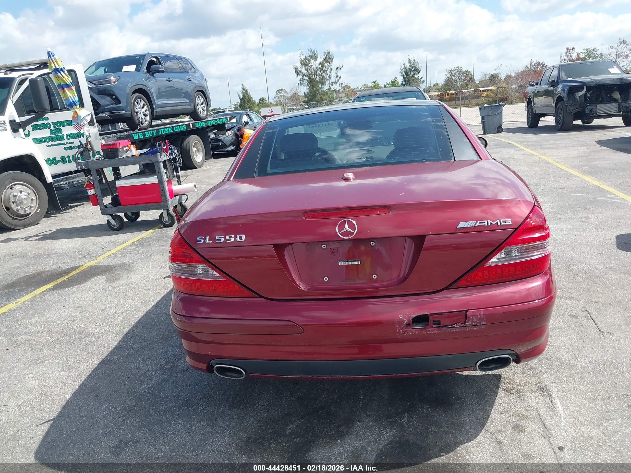 2007 Mercedes-benz Sl 550   Бордовый vin: WDBSK71FX7F128217