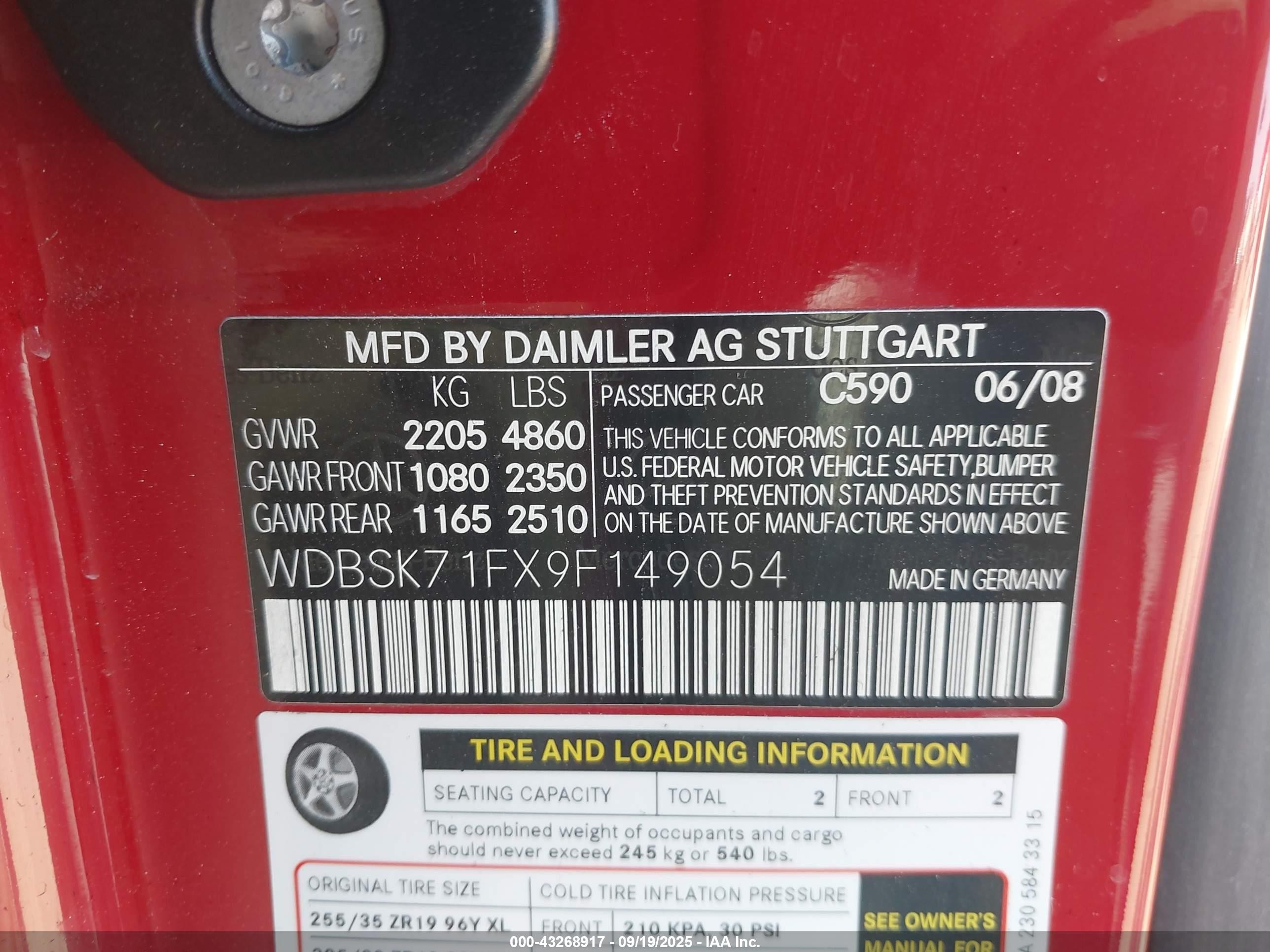 2009 Mercedes-benz Sl 550   Red vin: WDBSK71FX9F149054