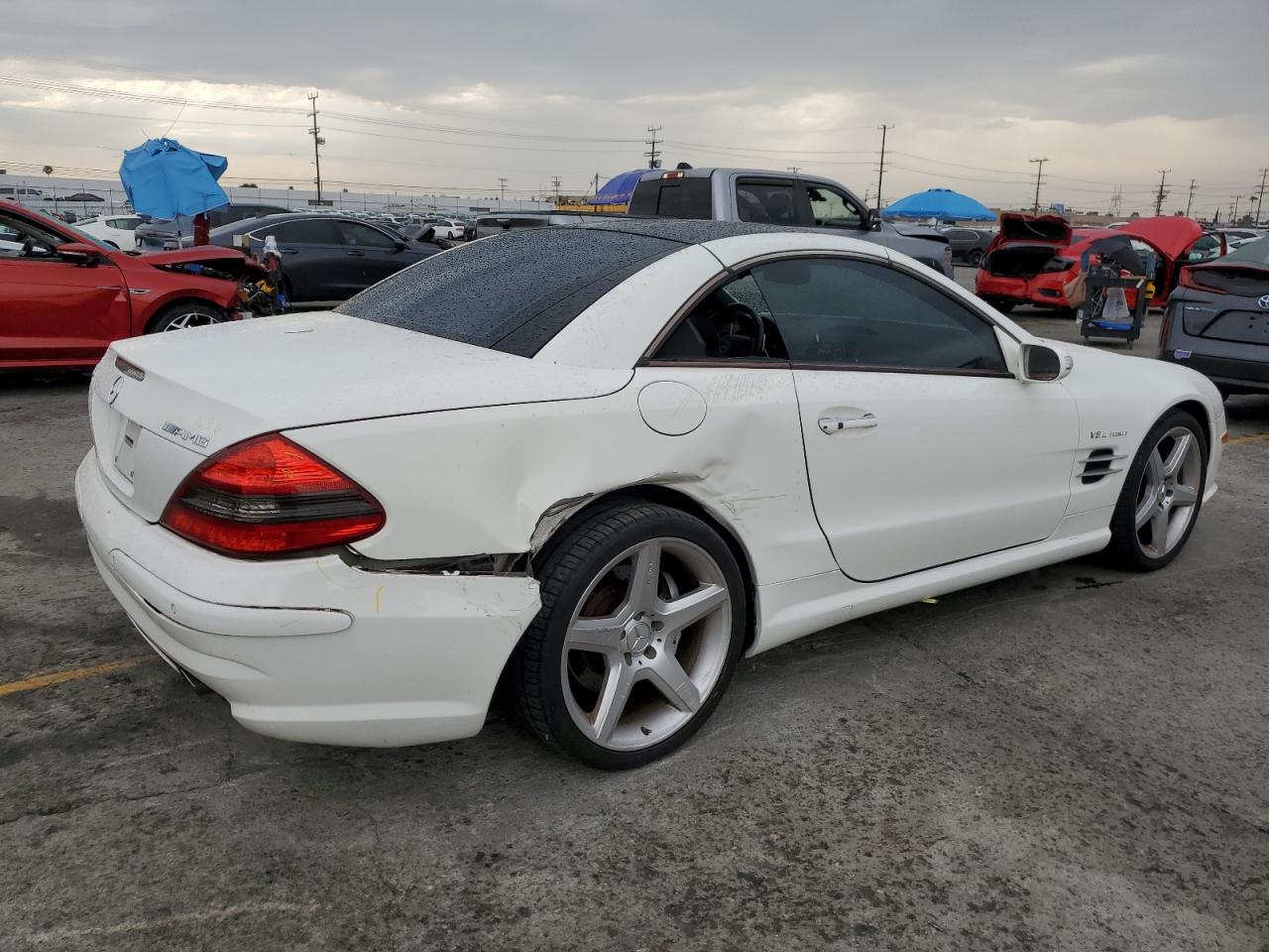 2007 Mercedes-benz Sl 55 Amg White vin: WDBSK72F47F133895