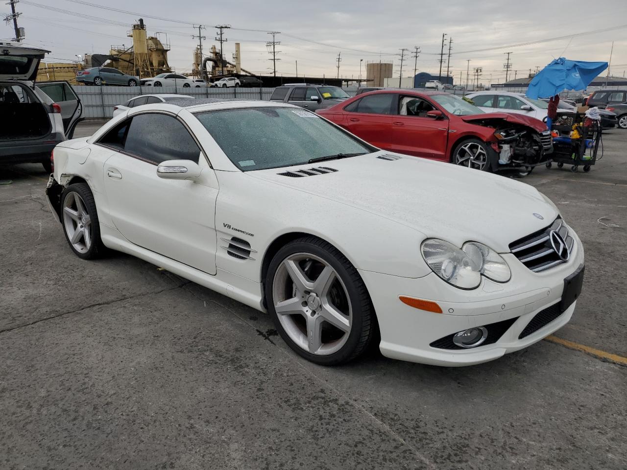 2007 Mercedes-benz Sl 55 Amg White vin: WDBSK72F47F133895