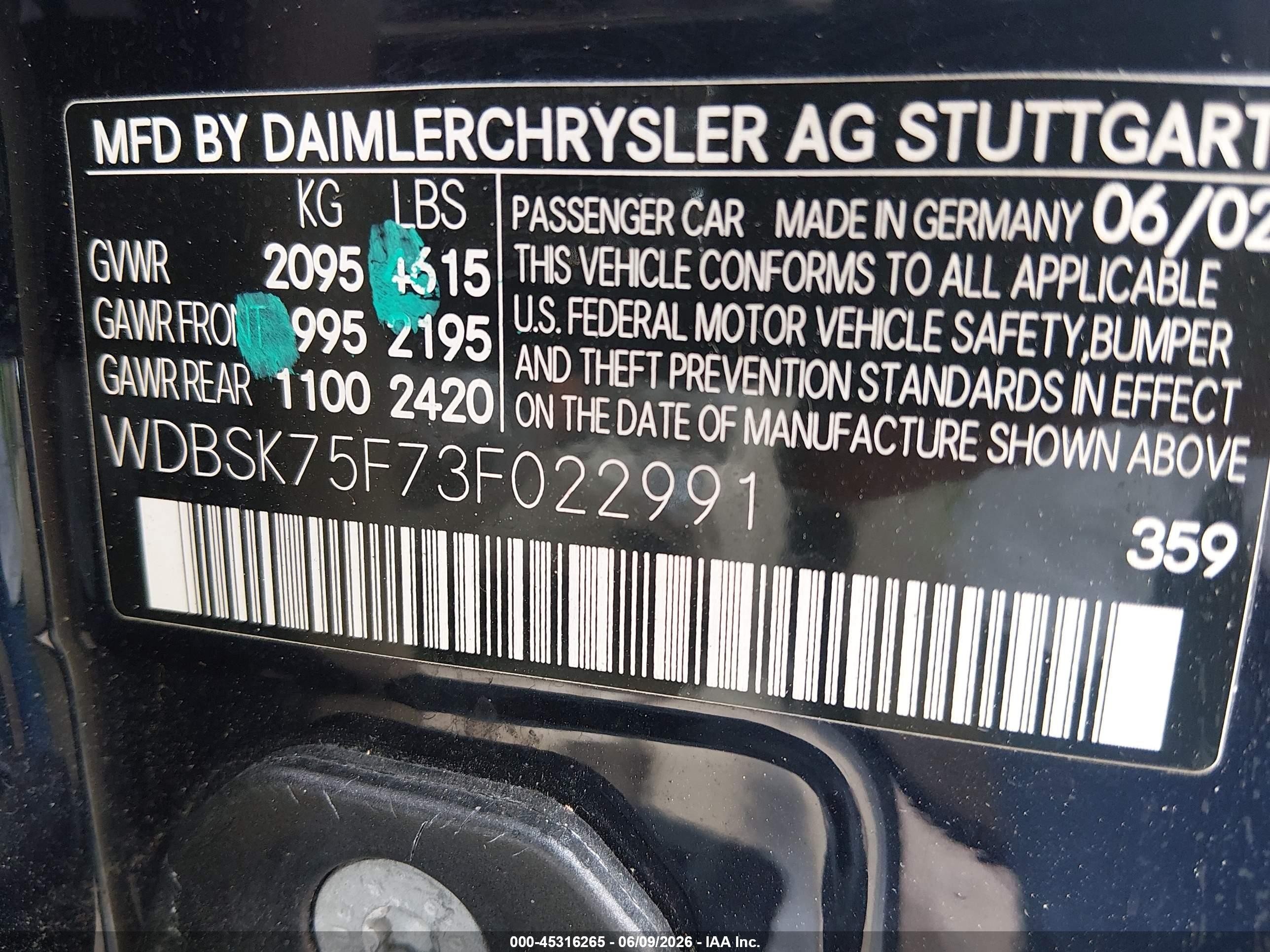 2003 Mercedes-benz Sl 500 Navy vin: WDBSK75F73F022991