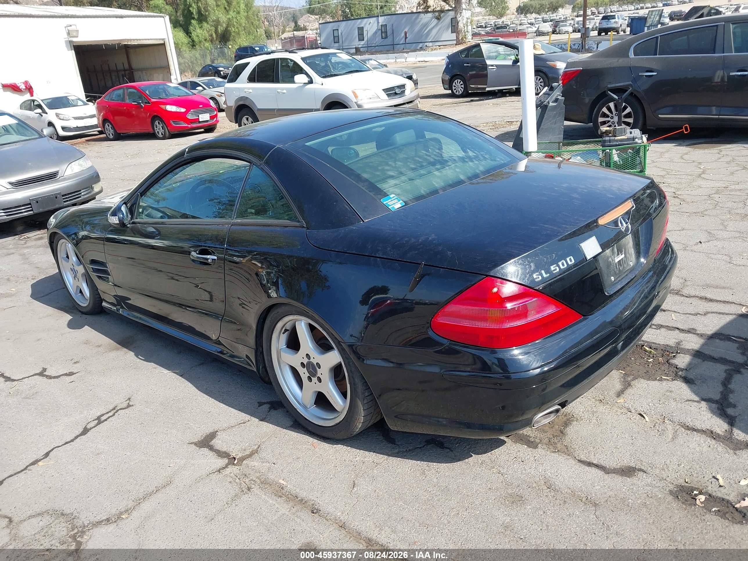 2003 Mercedes-benz Sl 500 Black vin: WDBSK75F73F026202