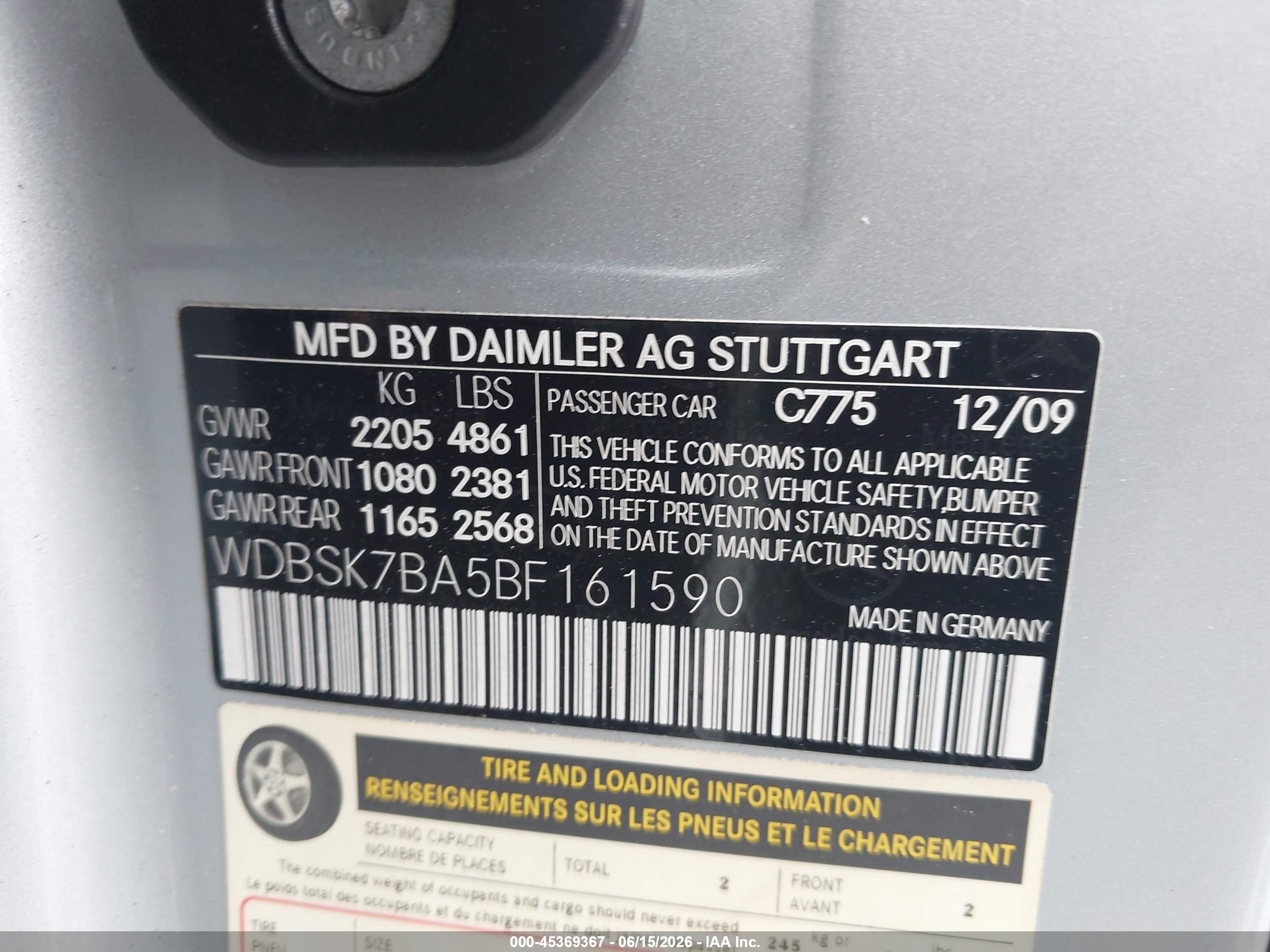 2011 Mercedes-benz Sl 550   Серебряный vin: WDBSK7BA5BF161590