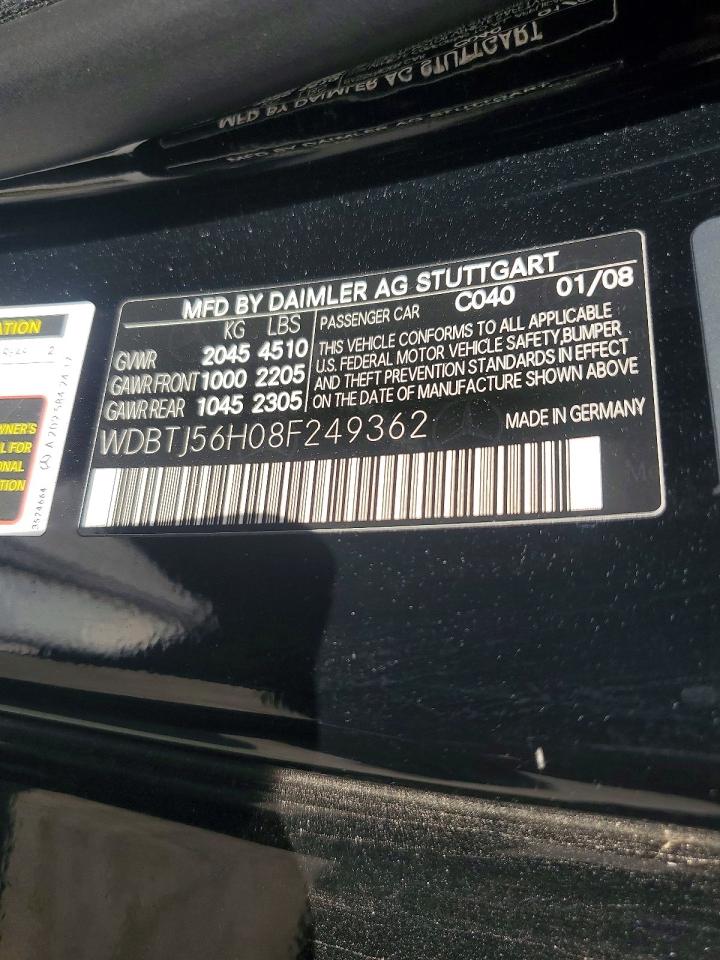 2008 Mercedes-benz Clk 350 Черный vin: WDBTJ56H08F249362