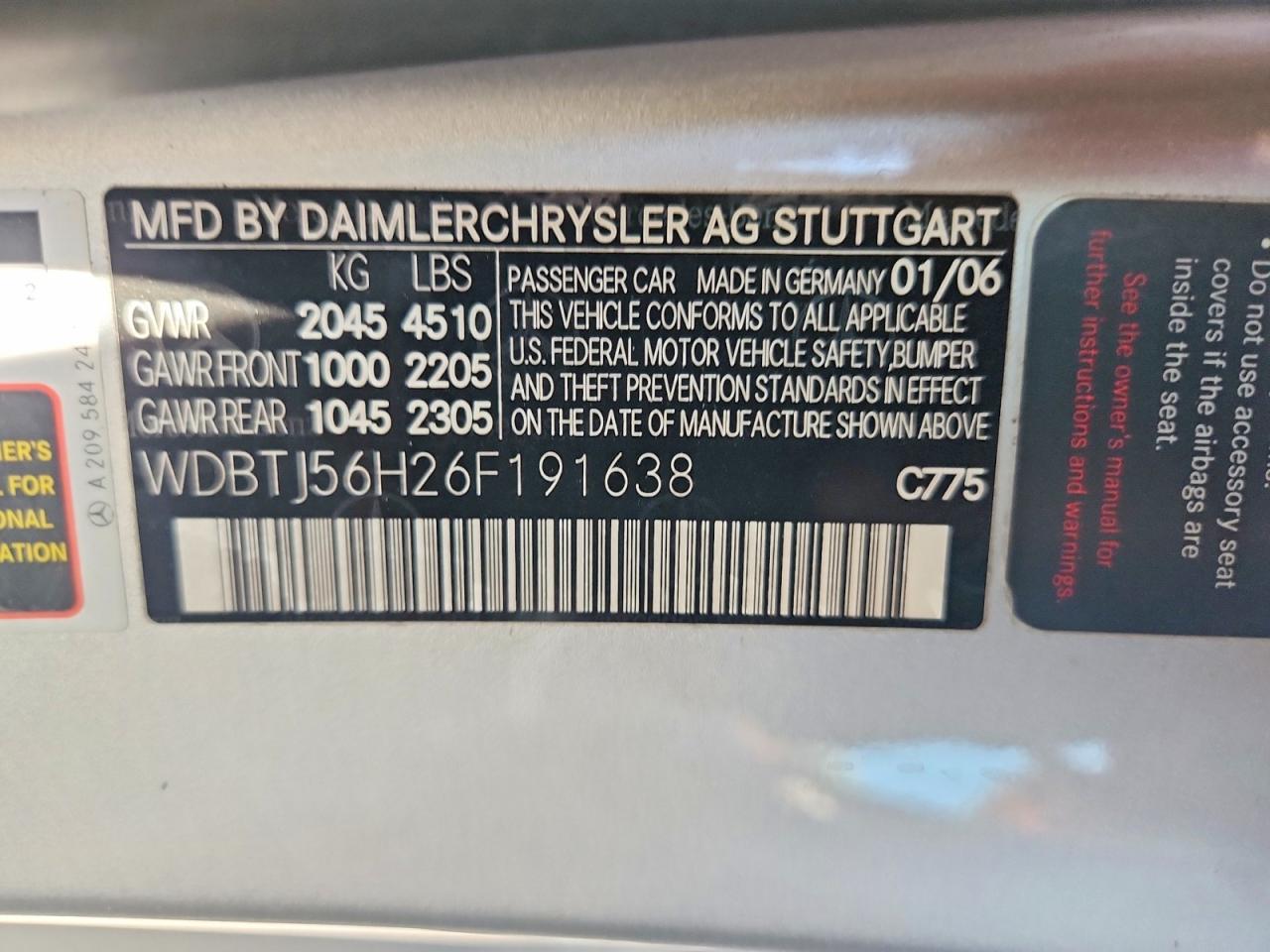 2006 Mercedes-benz Clk 350 Серебряный vin: WDBTJ56H26F191638