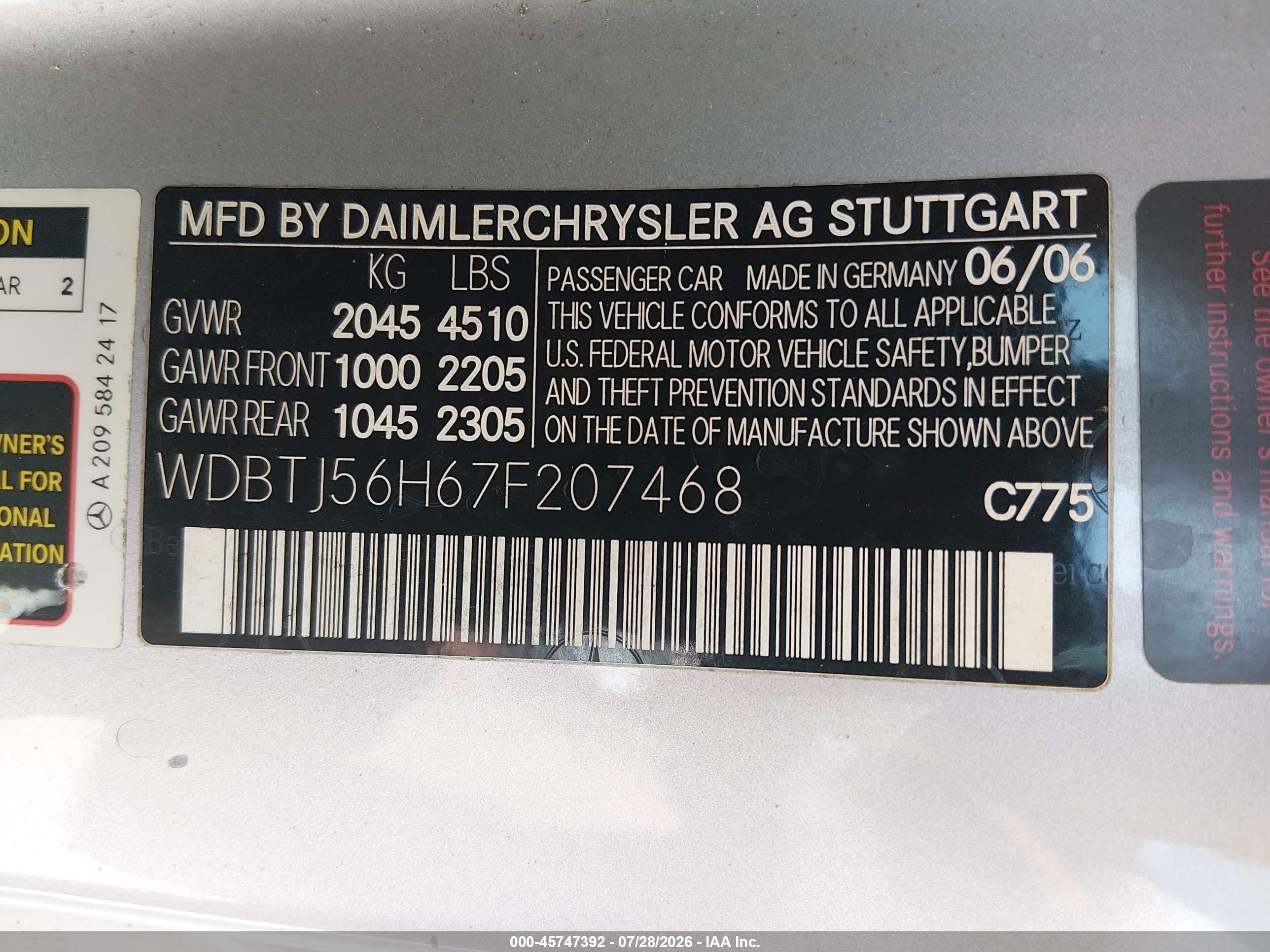 2007 Mercedes-benz Clk 350   Серебряный vin: WDBTJ56H67F207468