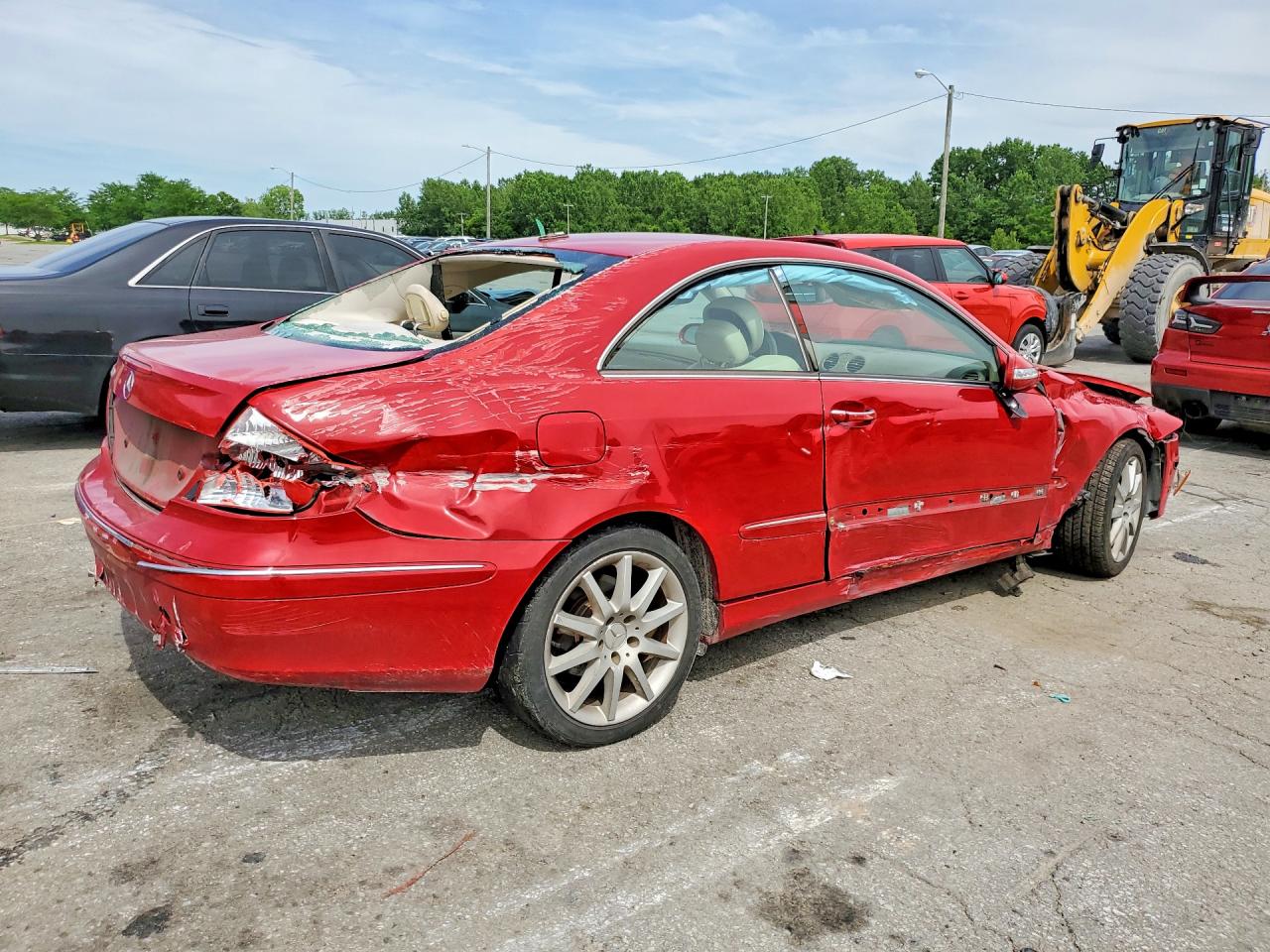 2007 Mercedes-benz Clk 350 Red vin: WDBTJ56H97F228508