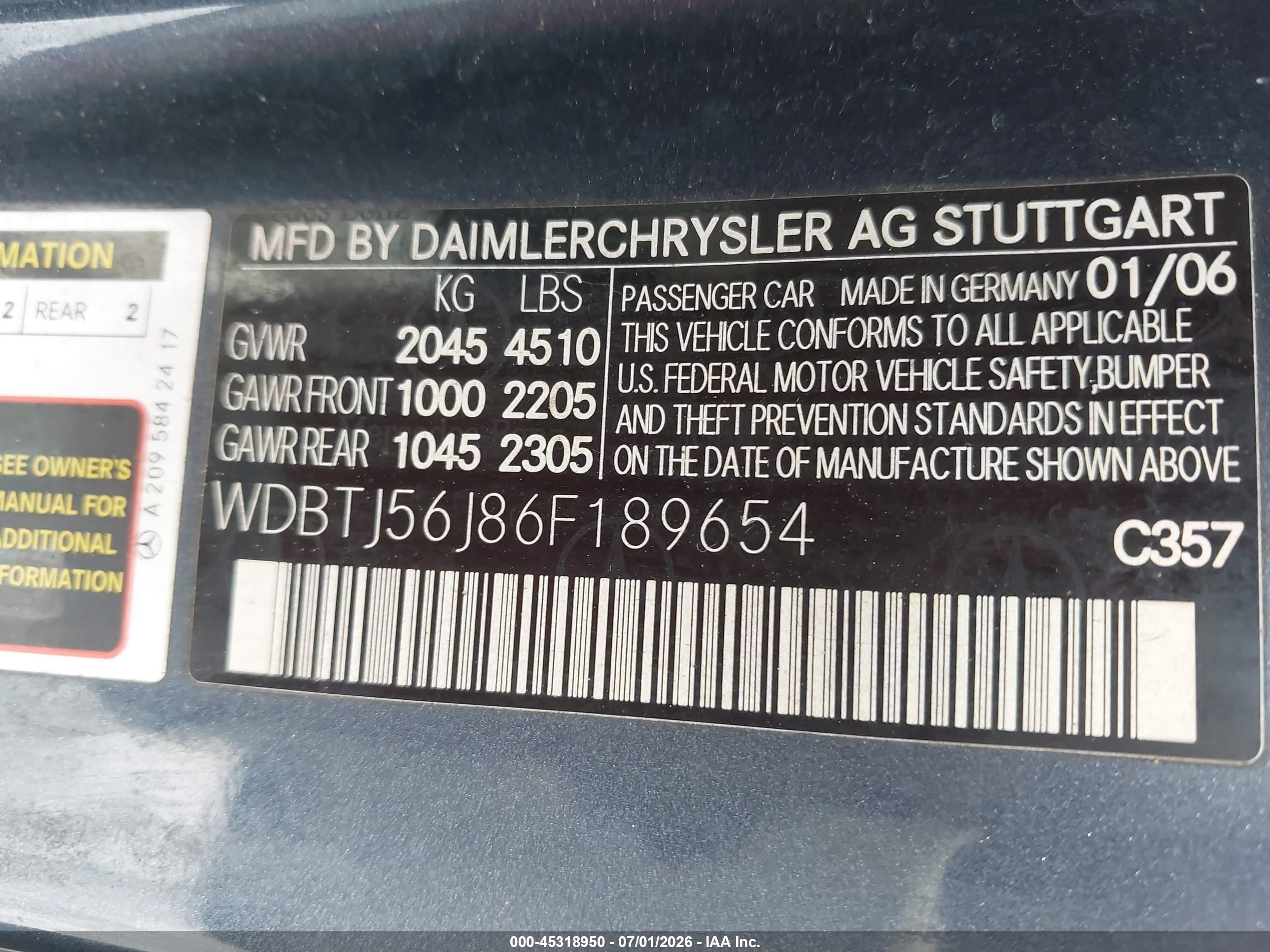 2006 Mercedes-benz Clk 350   Blue vin: WDBTJ56J86F189654